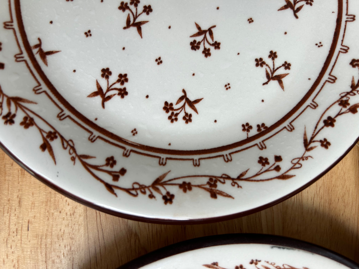 Sango Banquet Brown Floral Salad Plates | 1980s