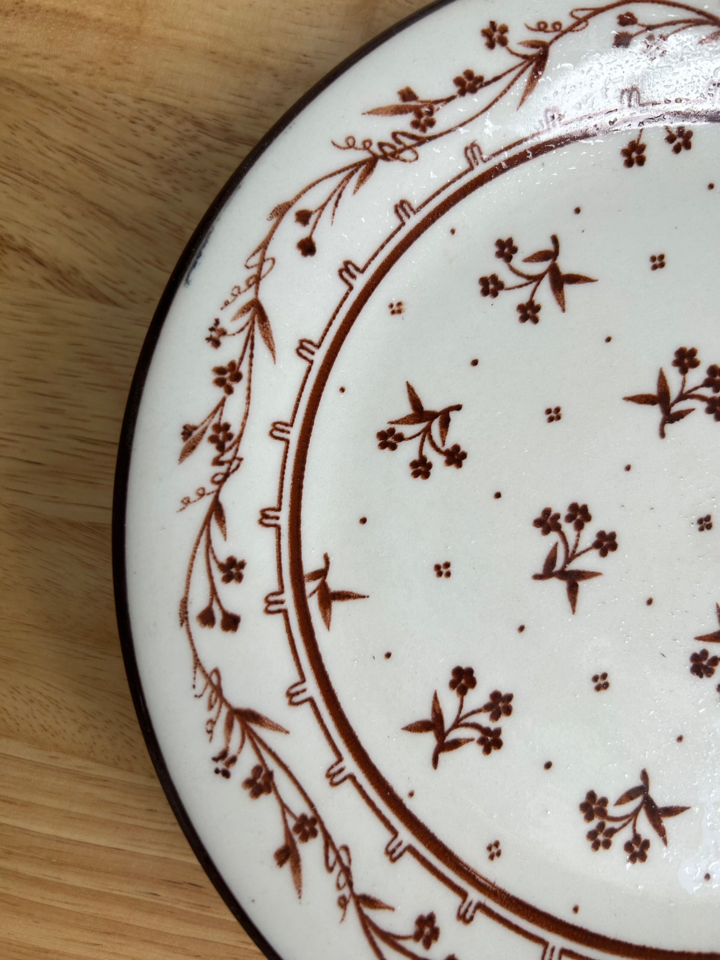 Sango Banquet Brown Floral Salad Plates | 1980s