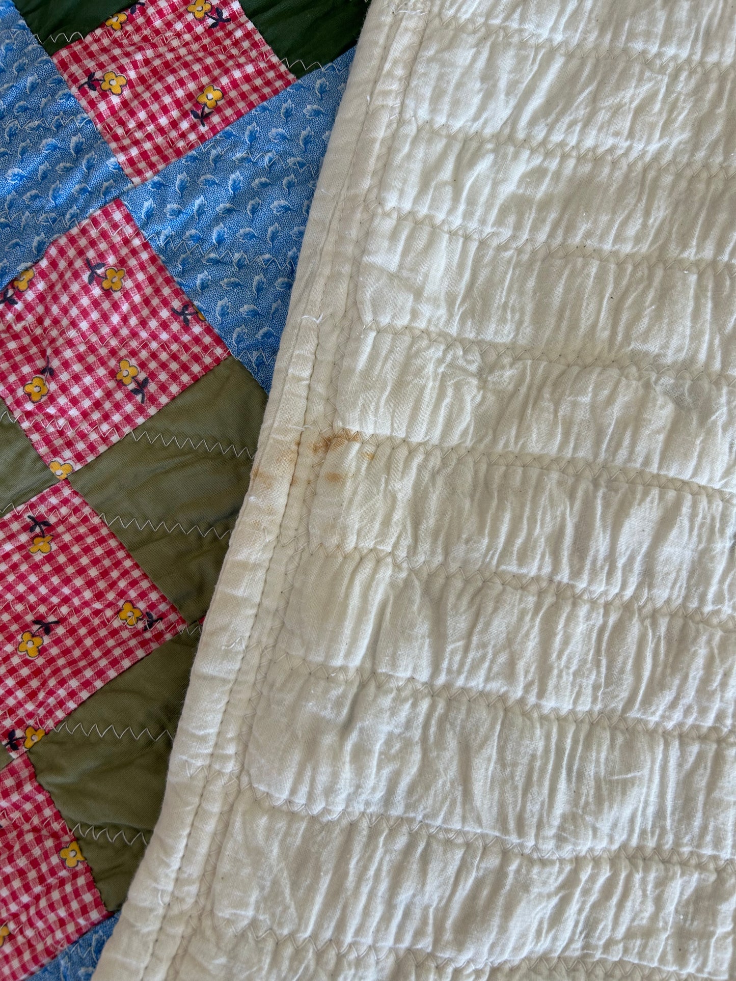 Mid-Century Blue 9 Patch Quilt
