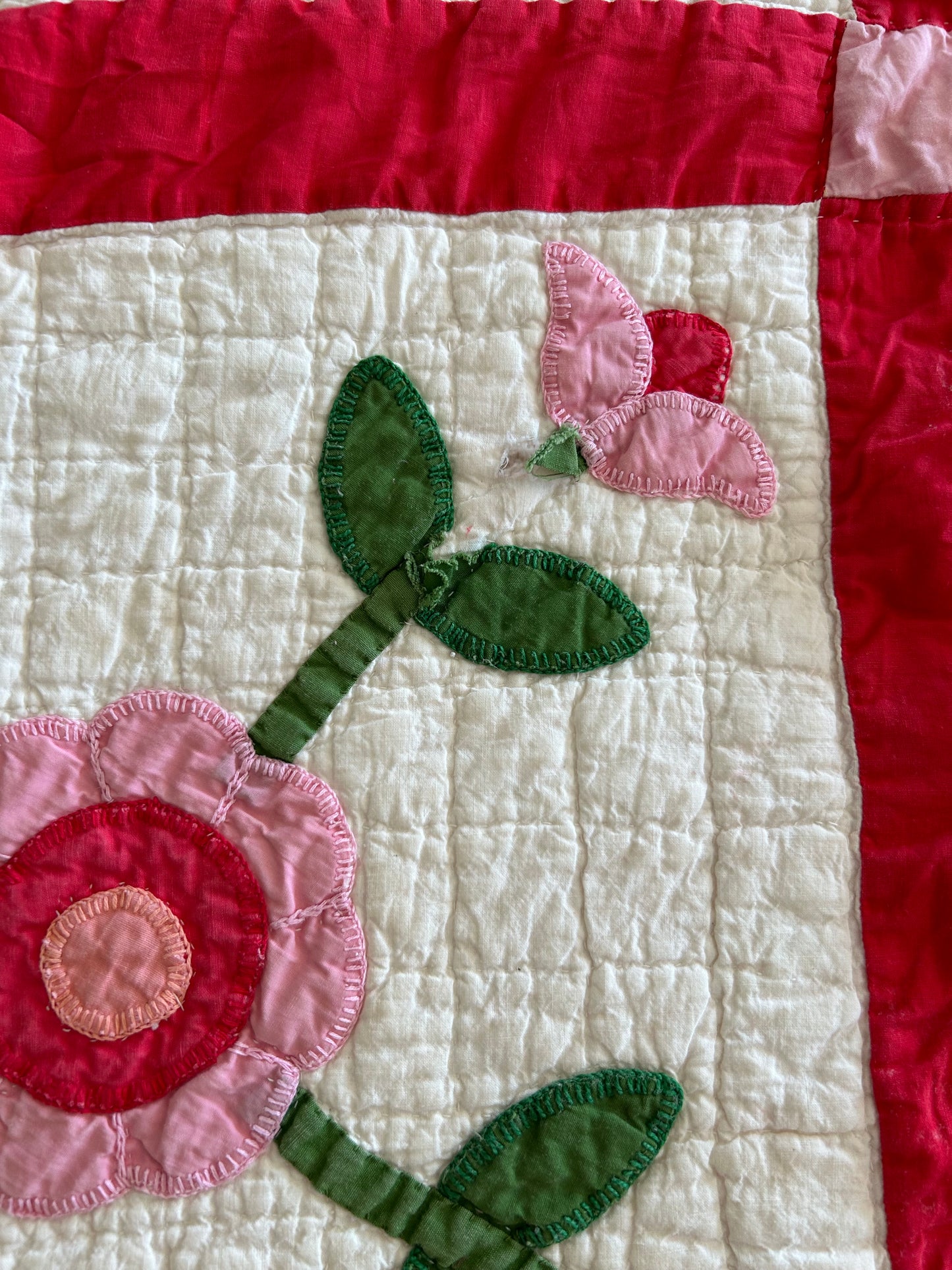 Vintage Rose of Sharon Quilt | 1970s