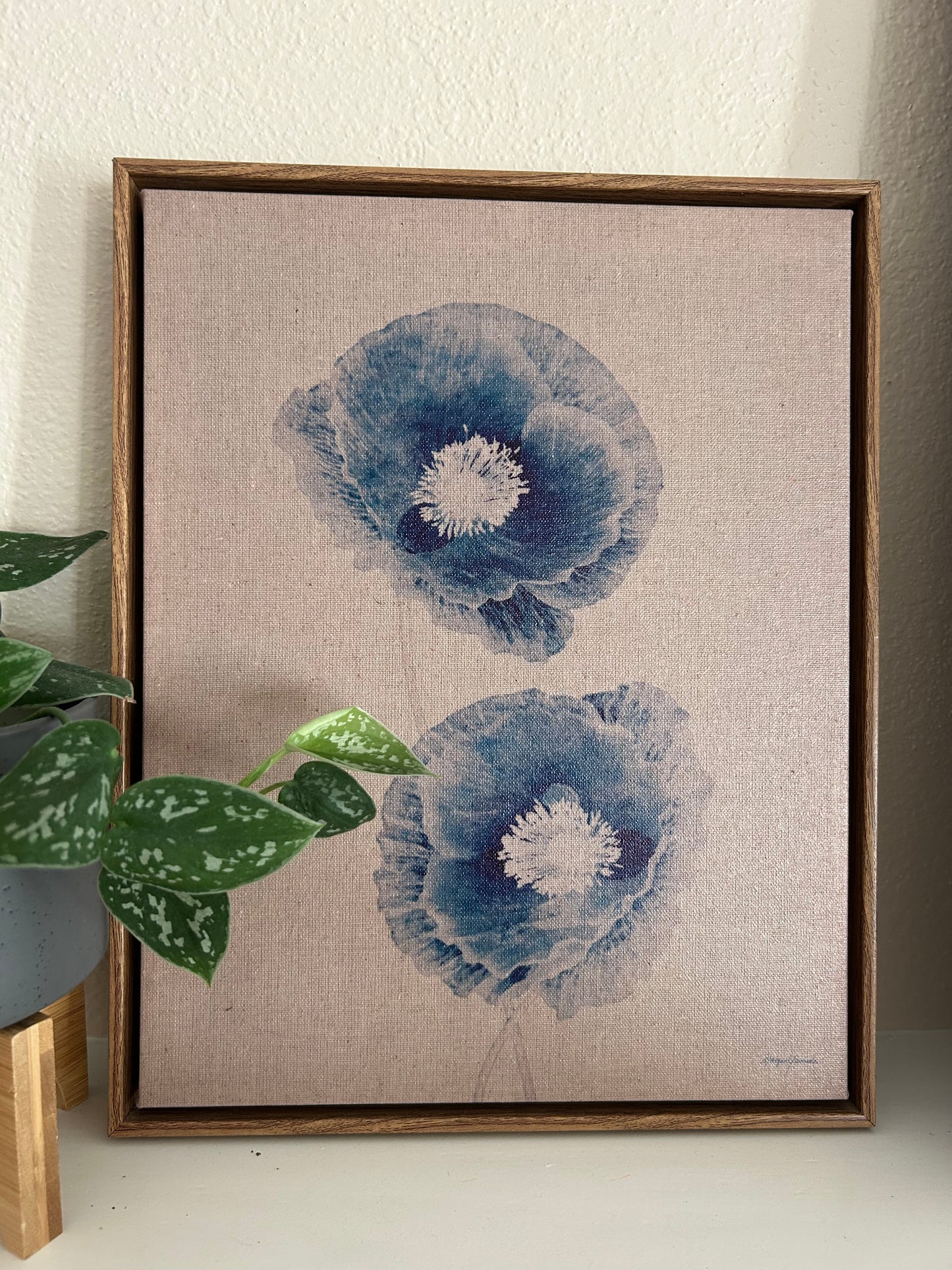 Blue Botanical Painting | Linen Canvas