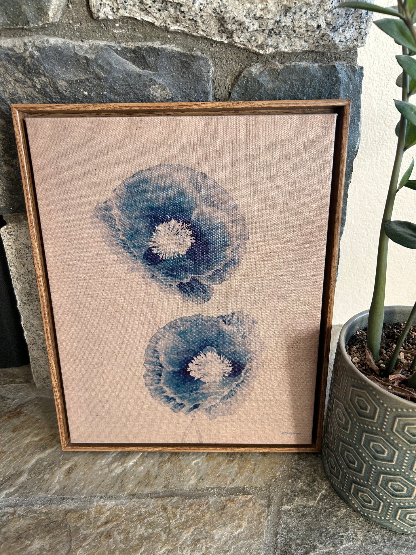 Blue Botanical Painting | Linen Canvas