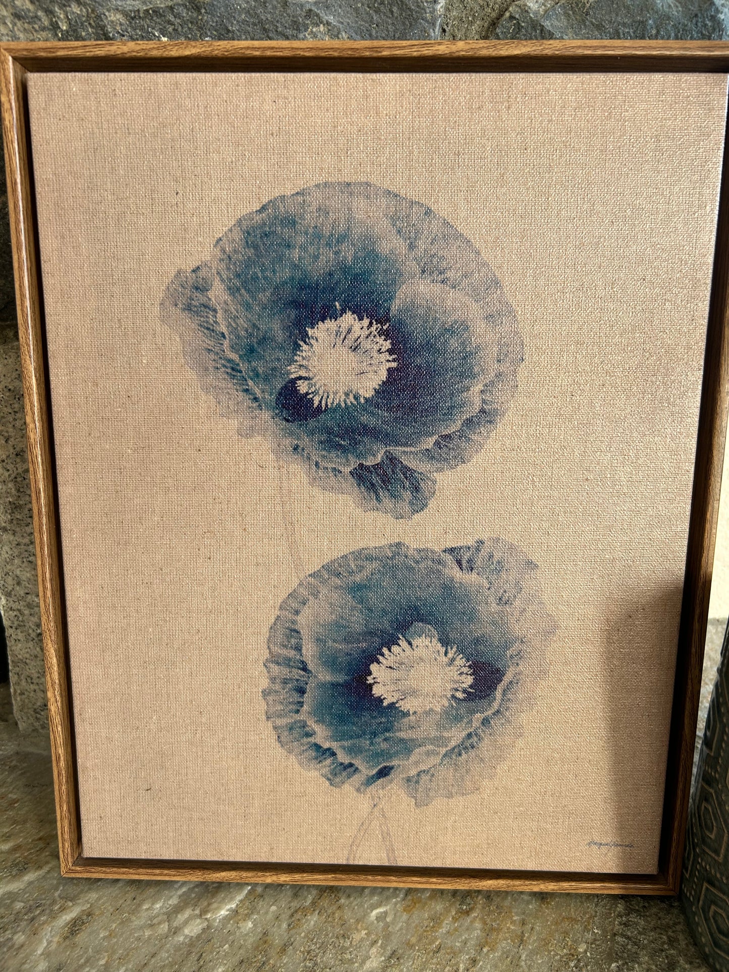 Blue Botanical Painting | Linen Canvas