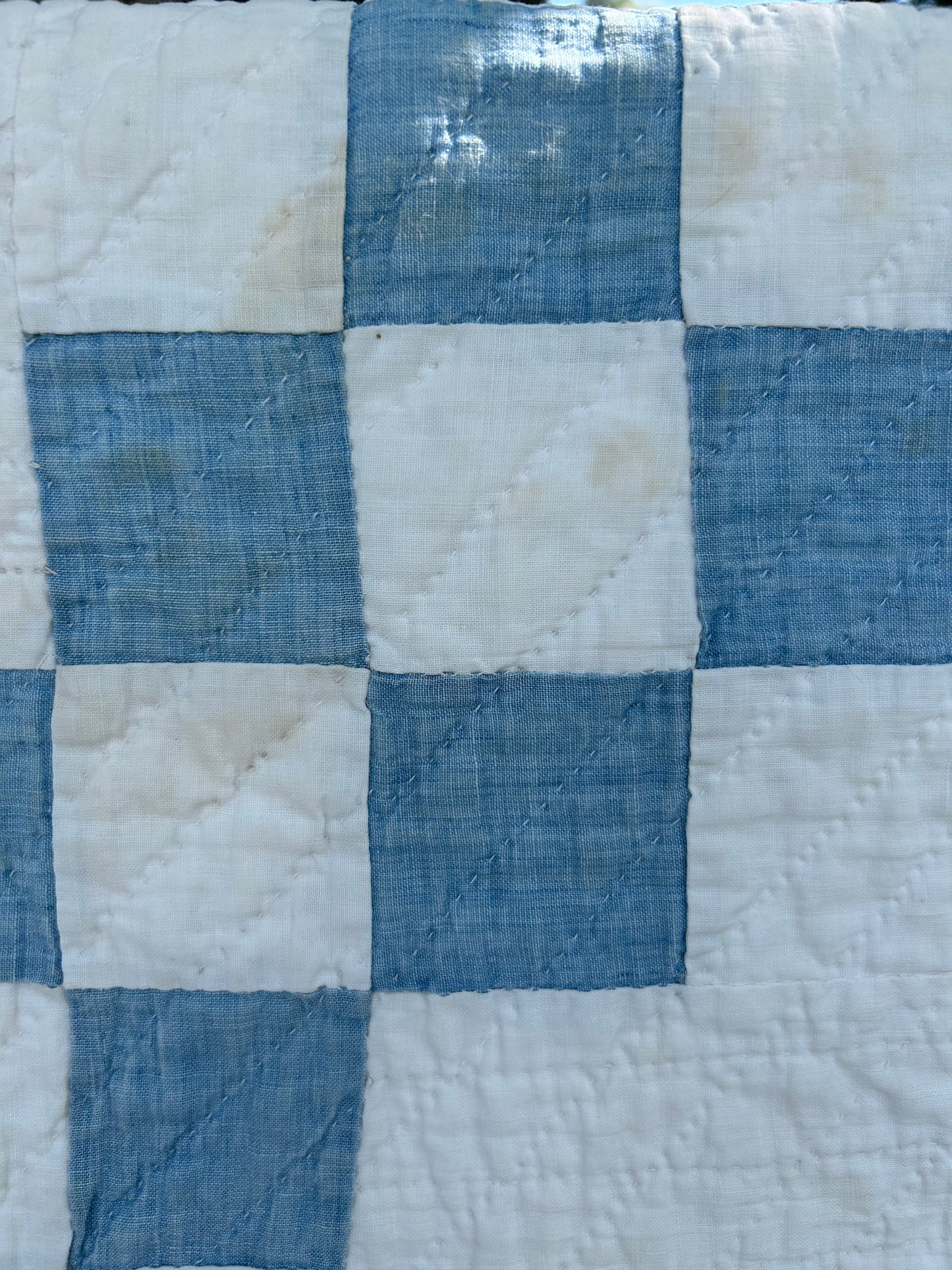Chambray Blue Double Irish Chain Quilt