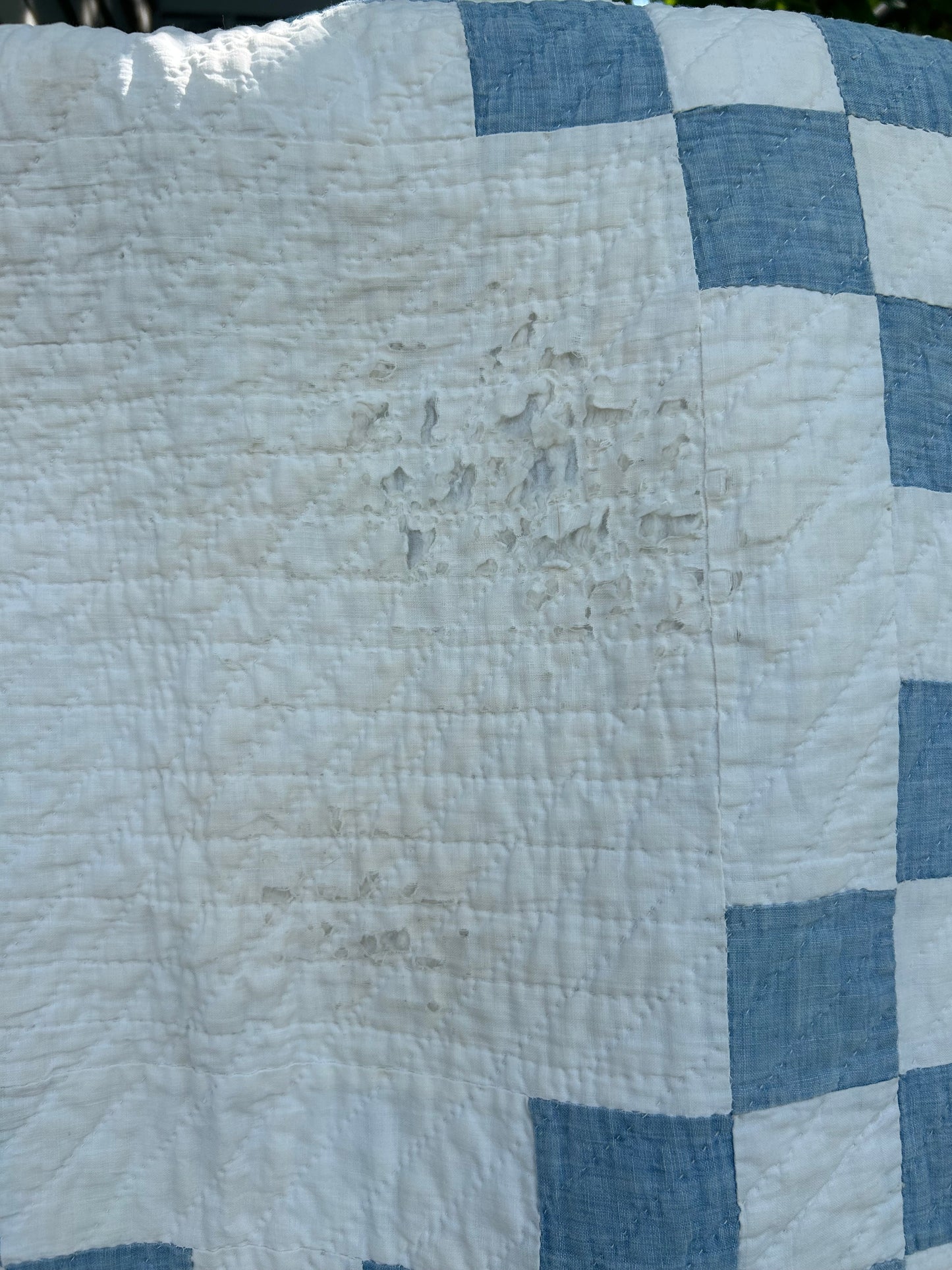Chambray Blue Double Irish Chain Quilt