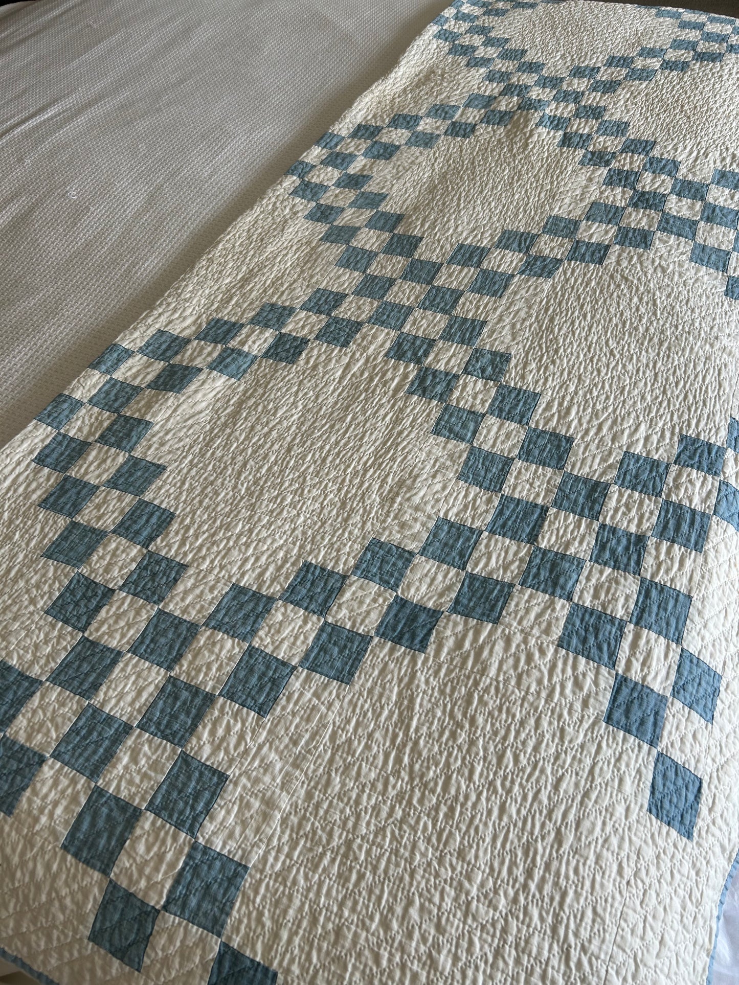 Chambray Blue Double Irish Chain Quilt