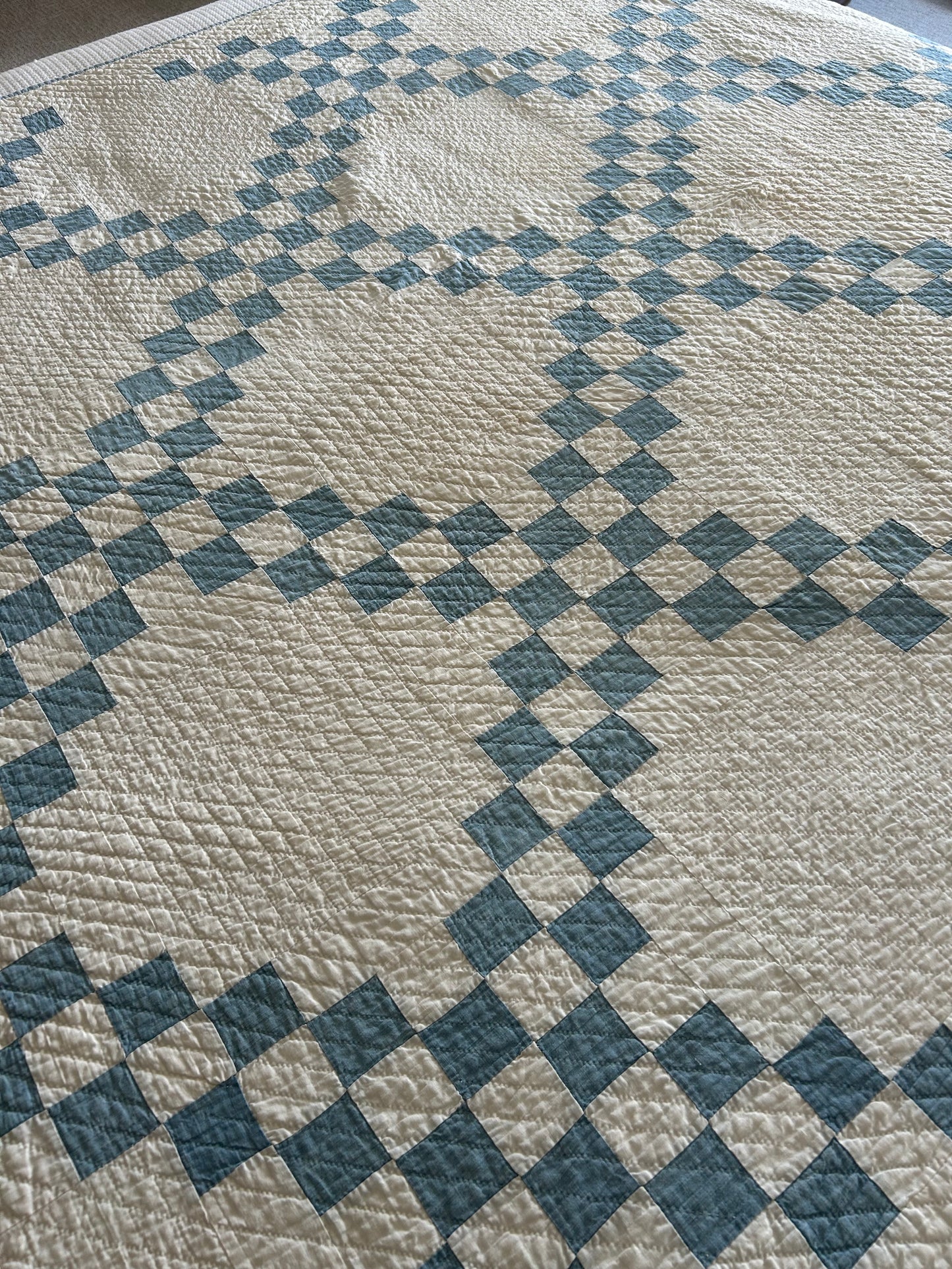 Chambray Blue Double Irish Chain Quilt