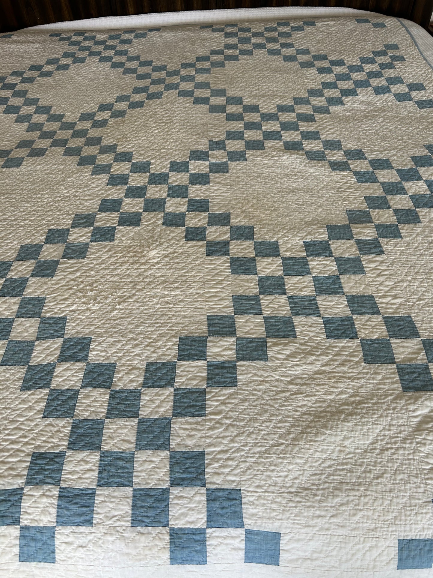 Chambray Blue Double Irish Chain Quilt