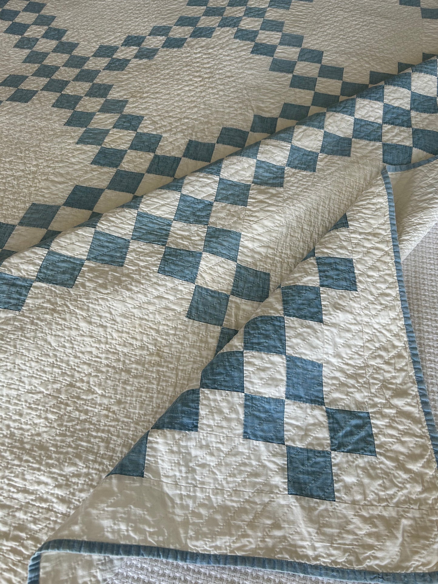 Chambray Blue Double Irish Chain Quilt