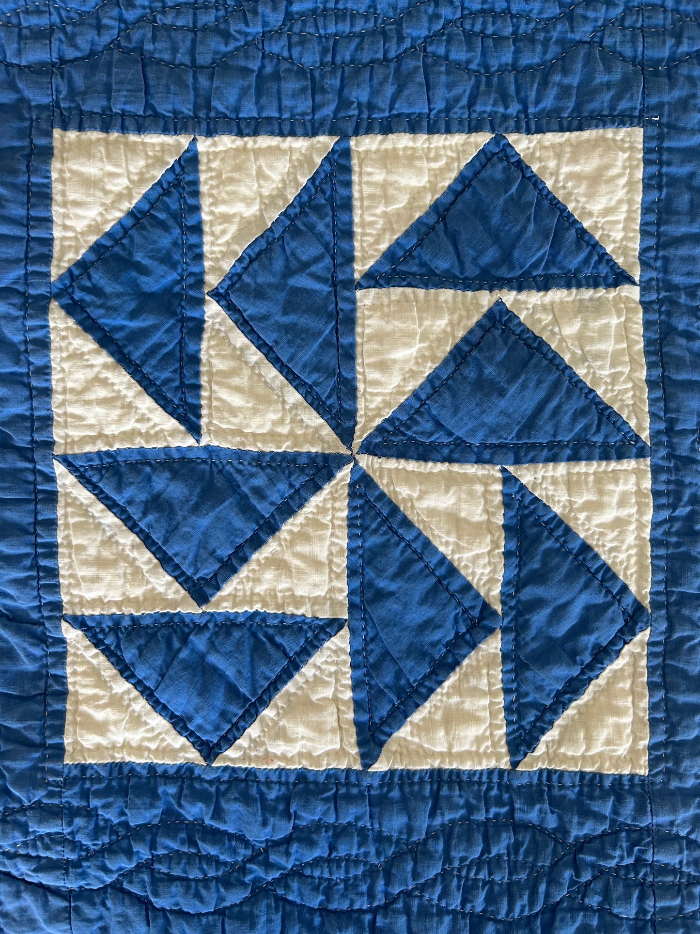 Blue Flying Geese Variation Quilt