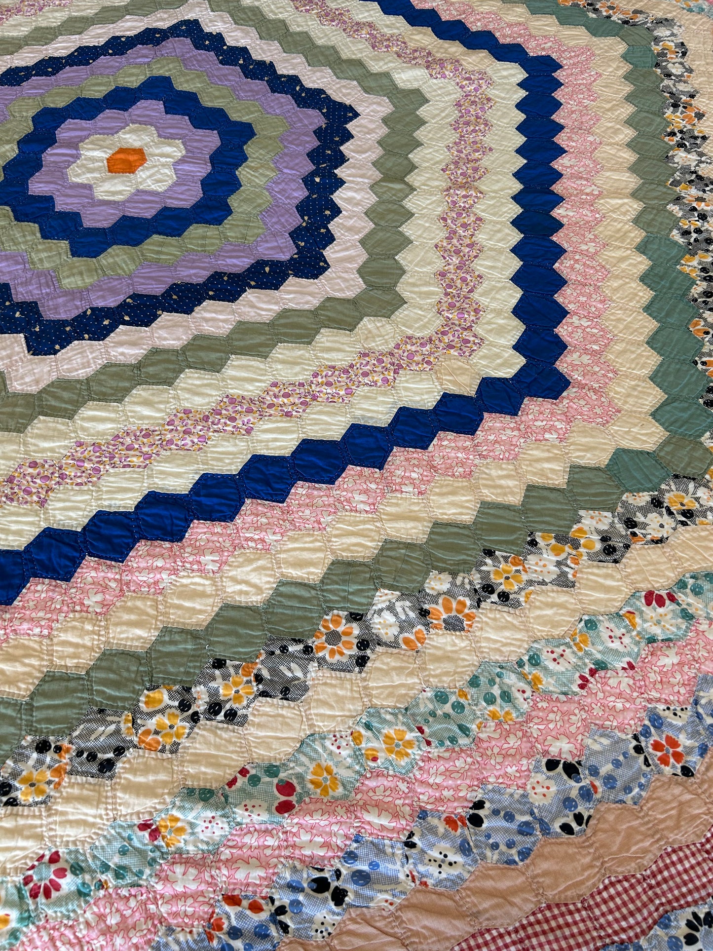 Feedsack Around The World Quilt