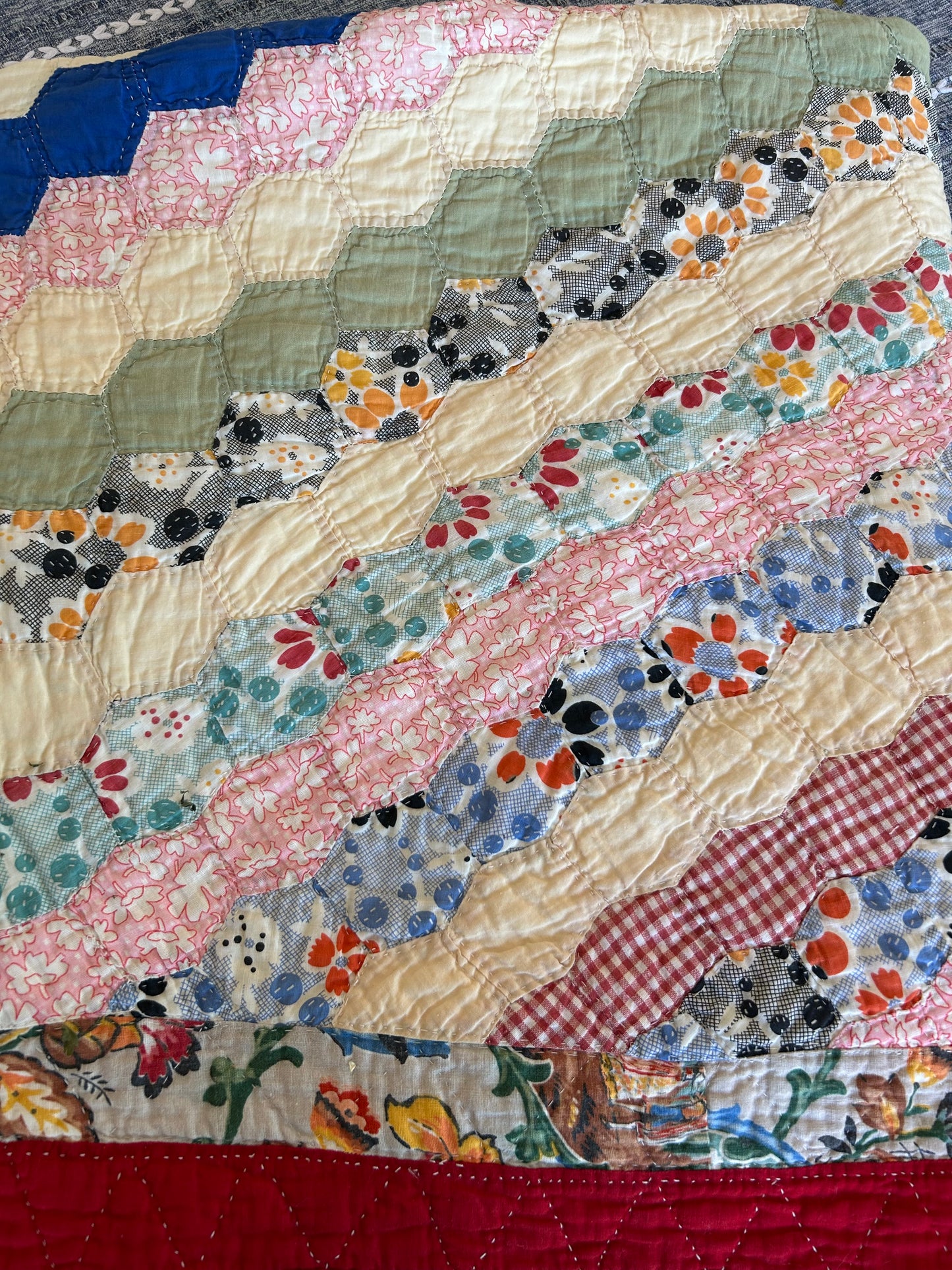 Feedsack Around The World Quilt