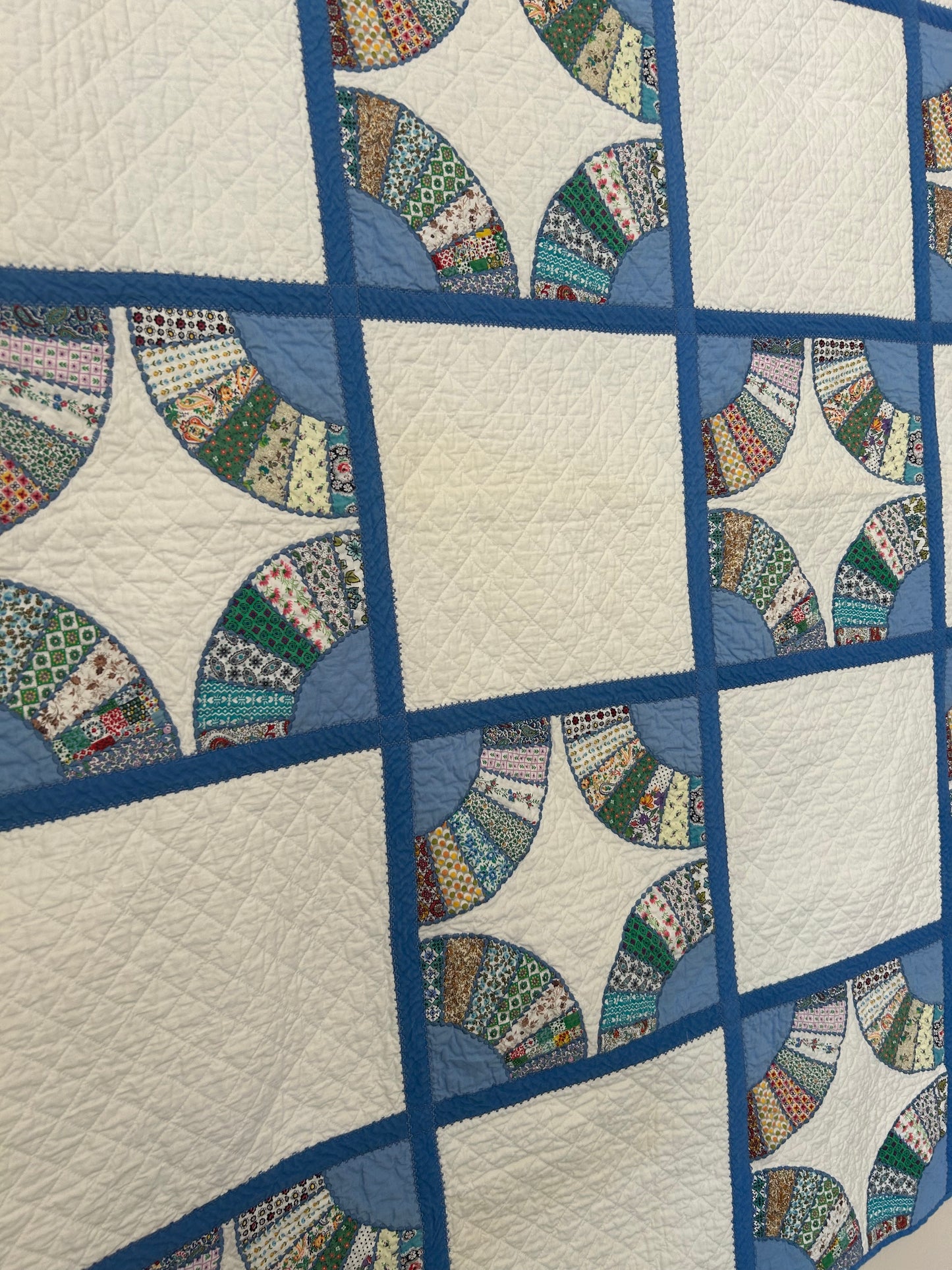 Blue and White Fan Quilt | 1960s