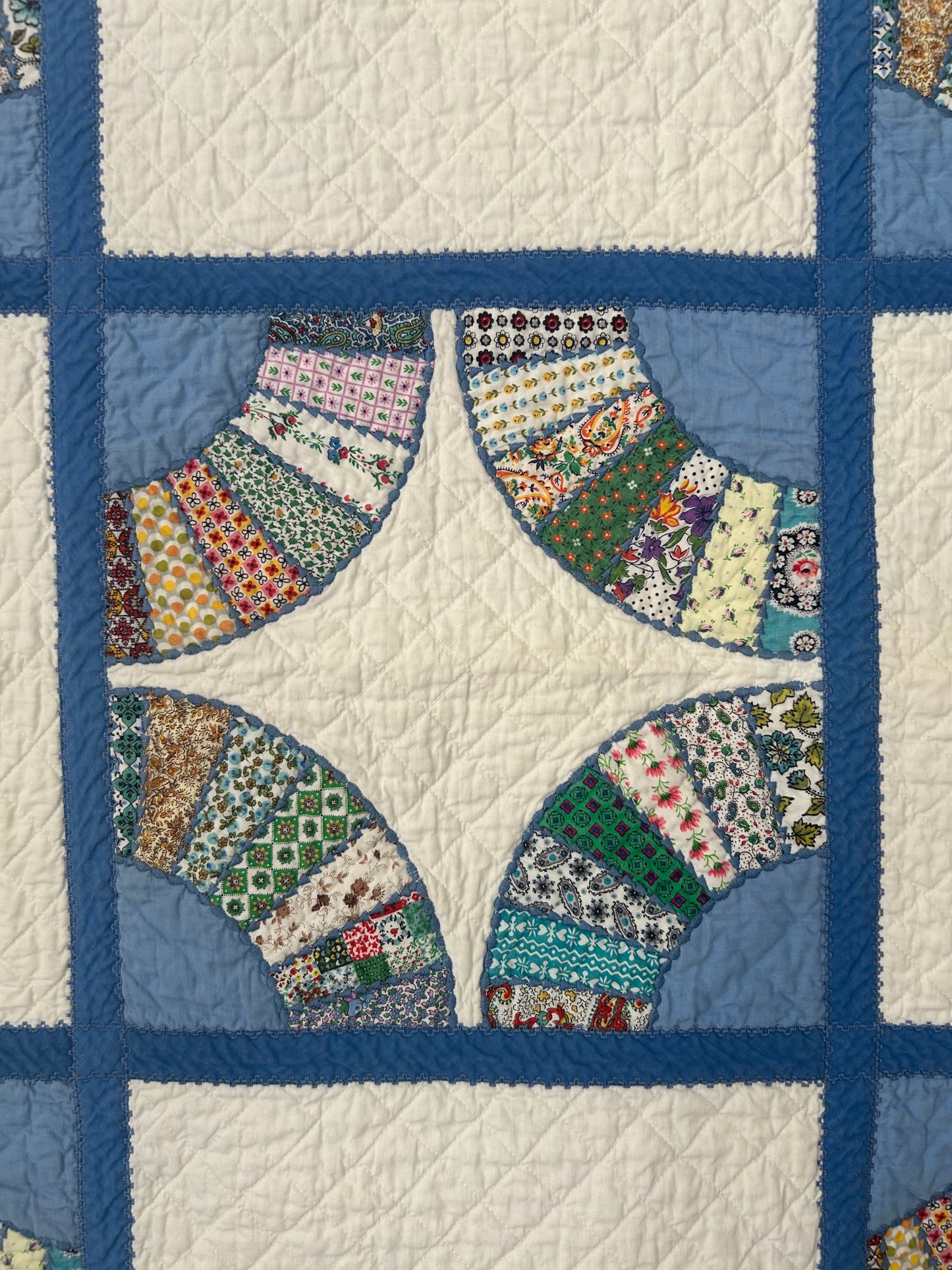 Blue and White Fan Quilt | 1960s