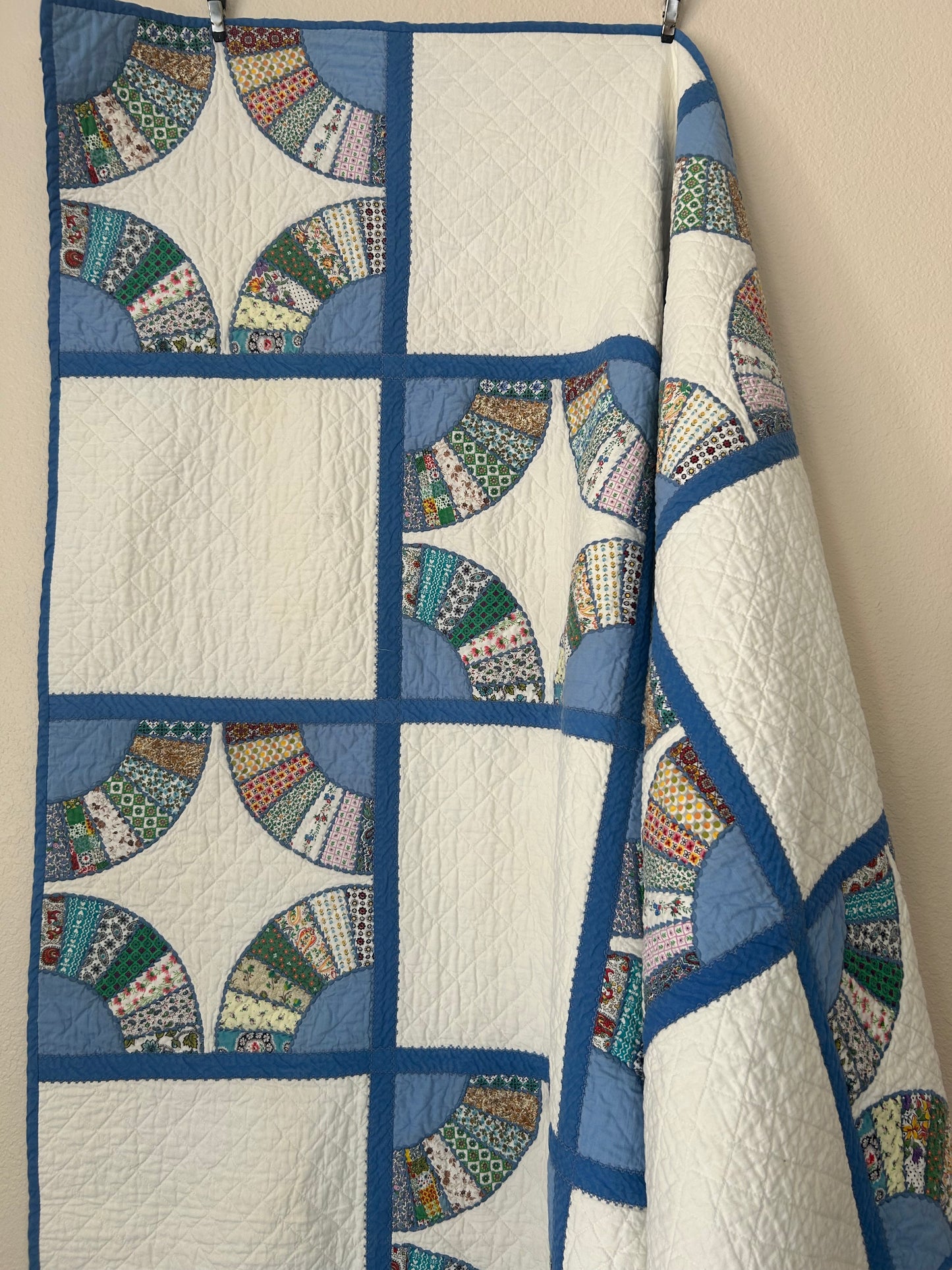 Blue and White Fan Quilt | 1960s