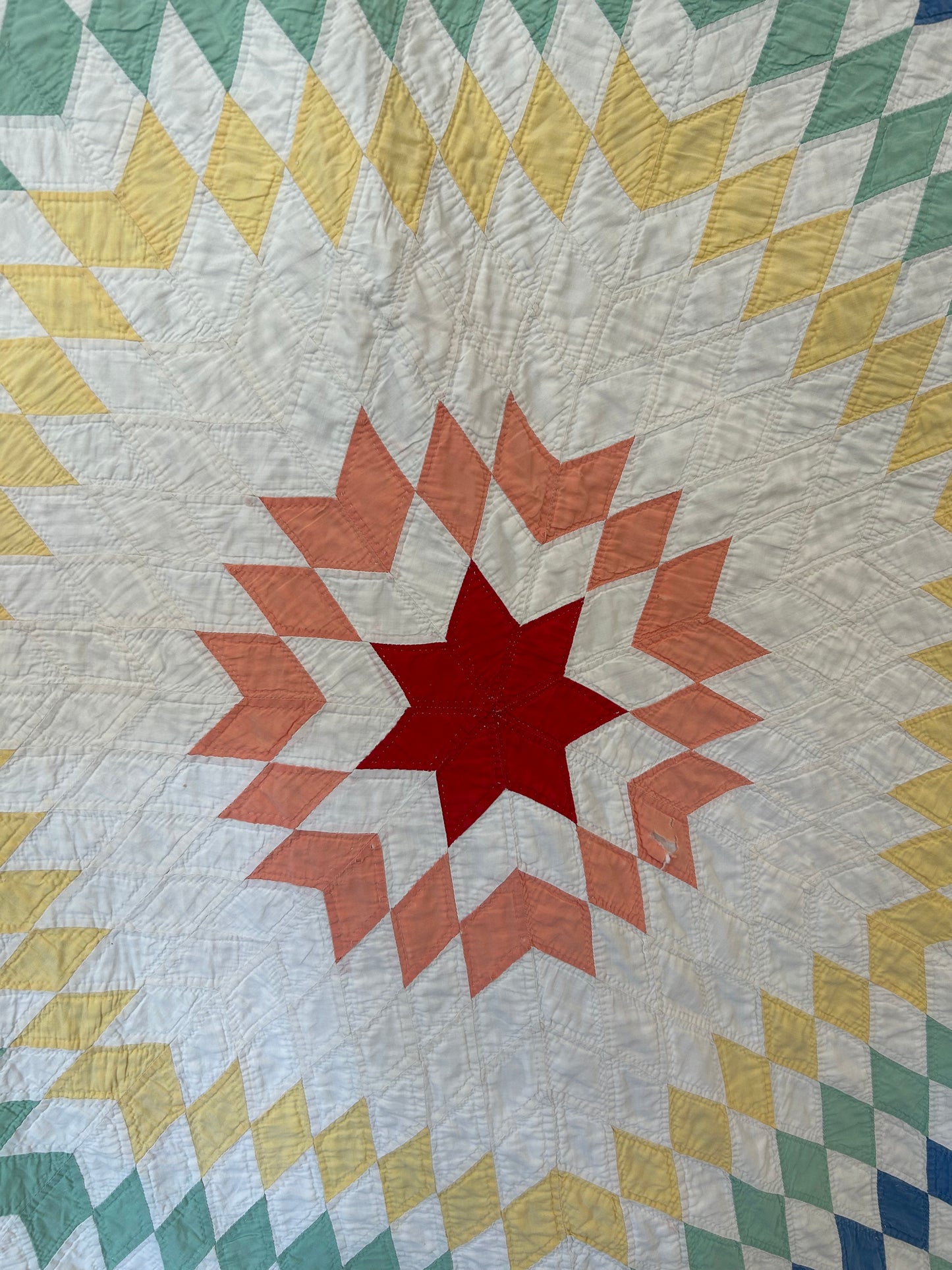 Vintage Rainbow Lone Star Quilt