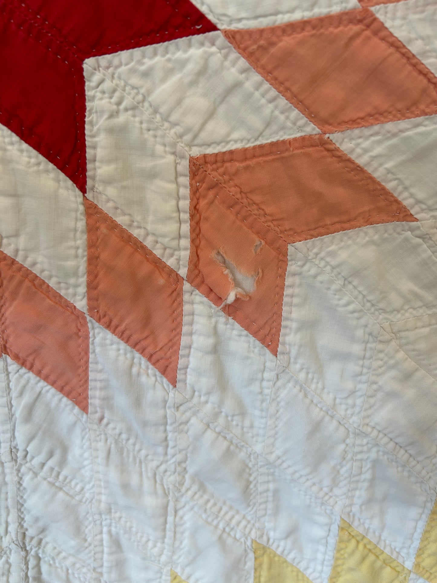Vintage Rainbow Lone Star Quilt