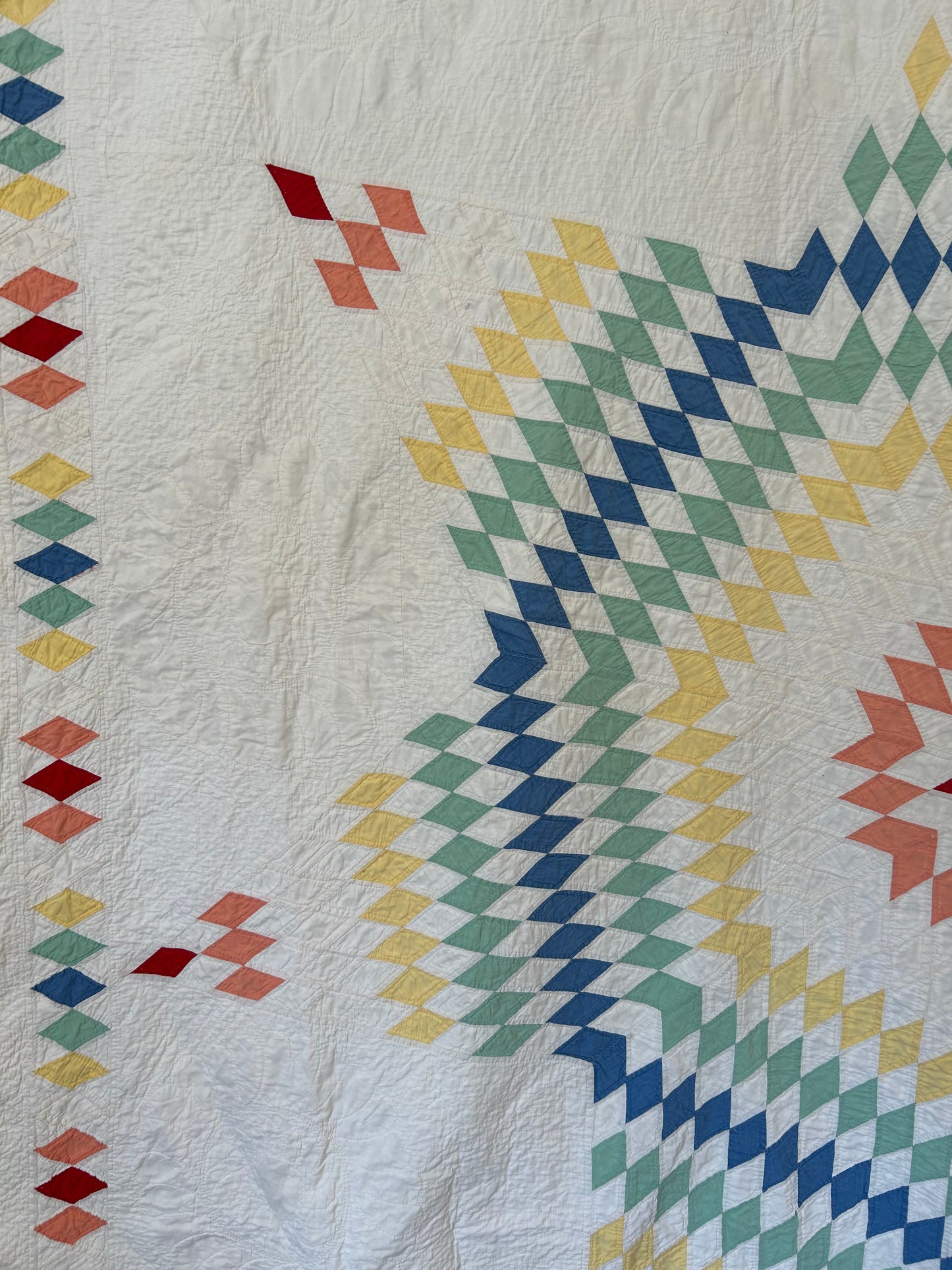 Vintage Rainbow Lone Star Quilt