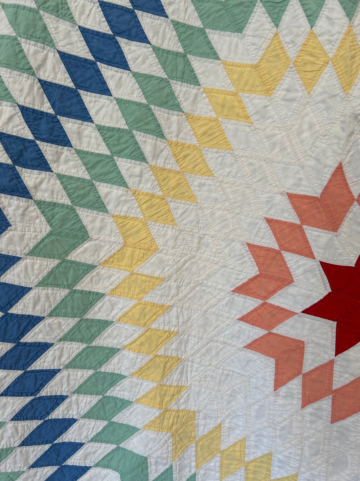 Vintage Rainbow Lone Star Quilt