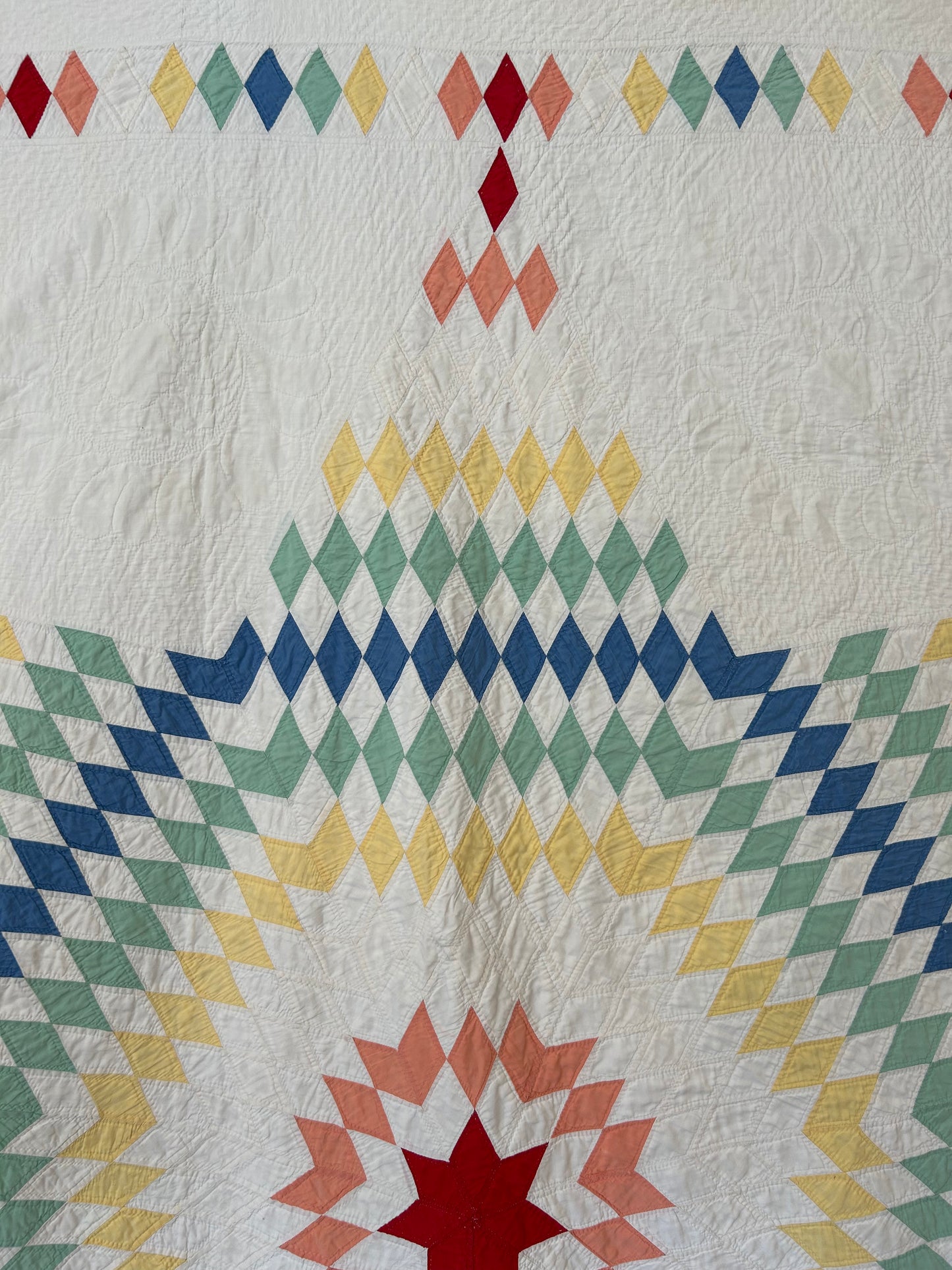 Vintage Rainbow Lone Star Quilt