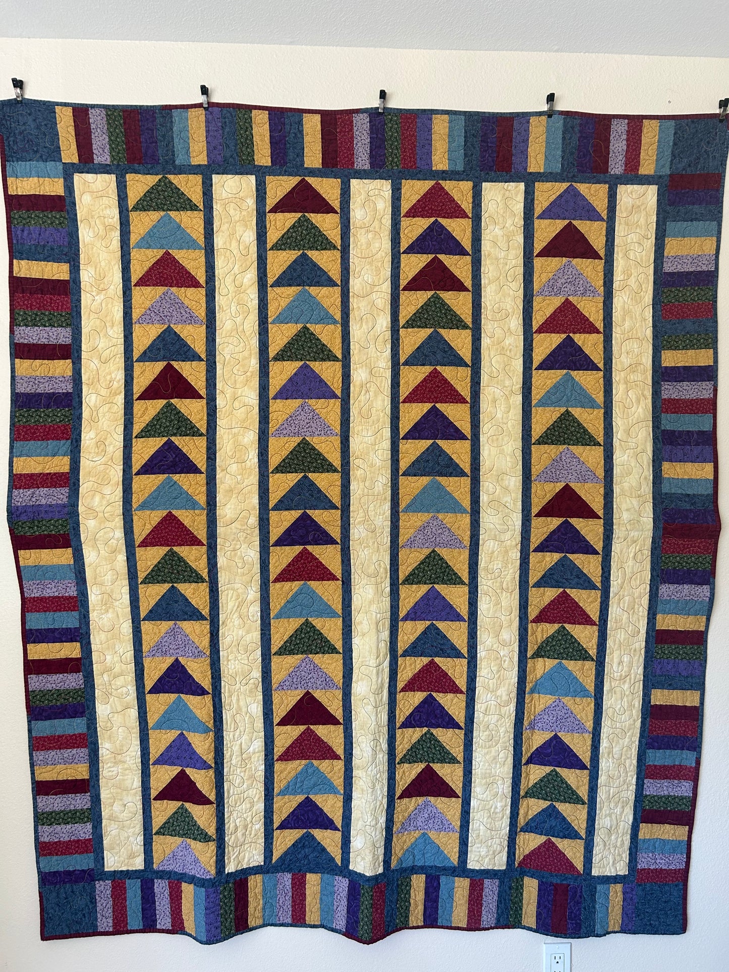 Vintage Flying Geese Quilt | 1990s