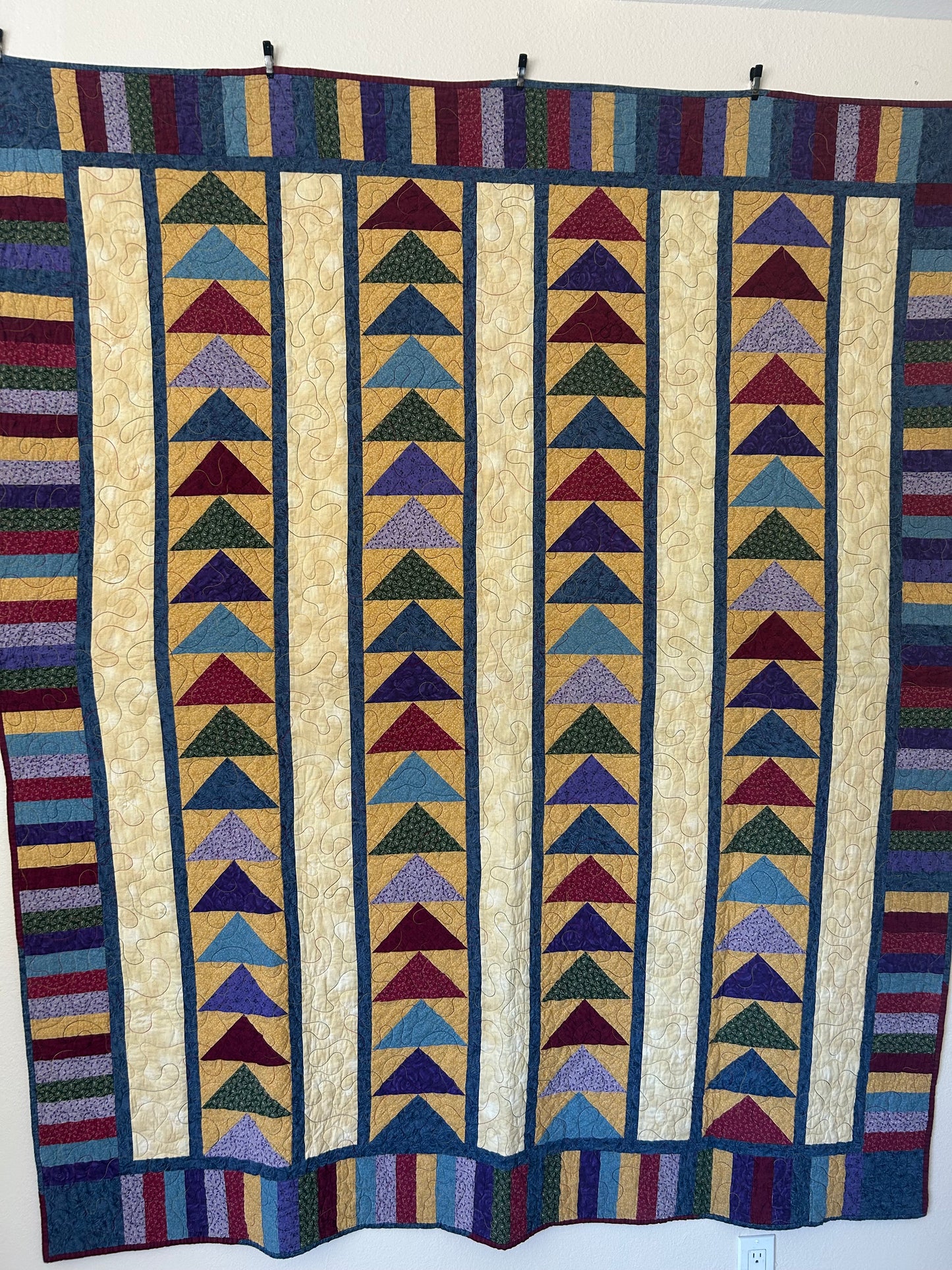 Vintage Flying Geese Quilt | 1990s