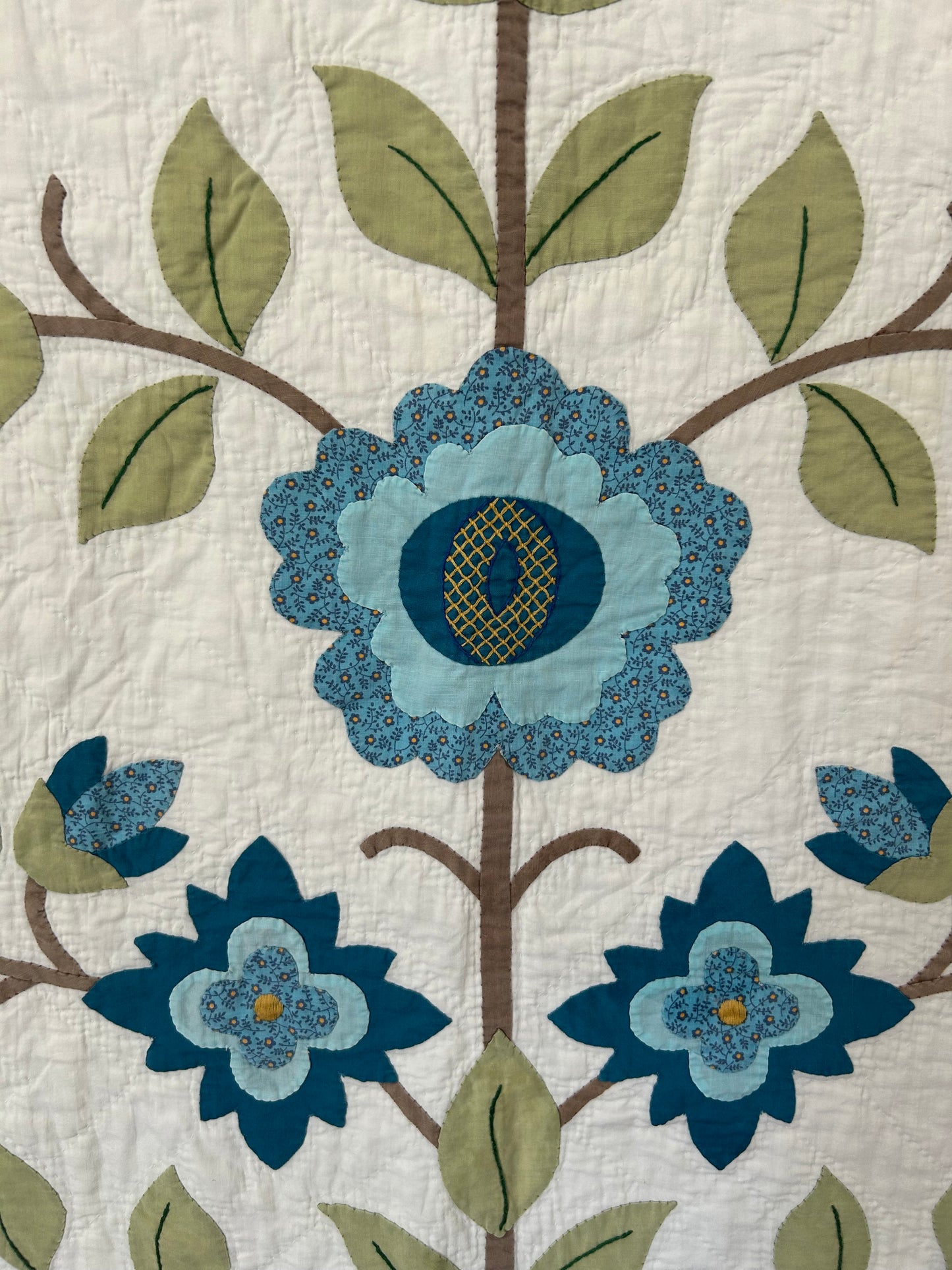 Blue Tree of Life Appliqué Quilt