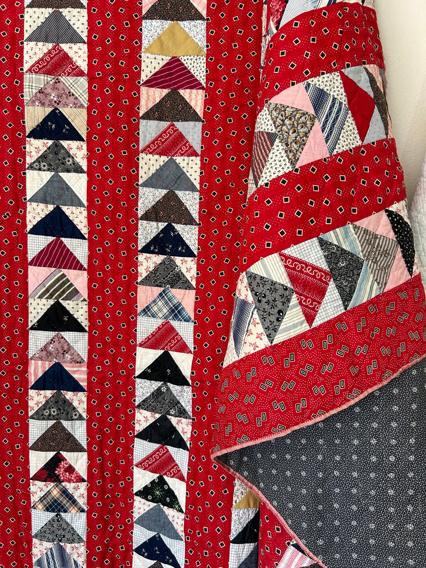Antique Red Flying Geese Quilt