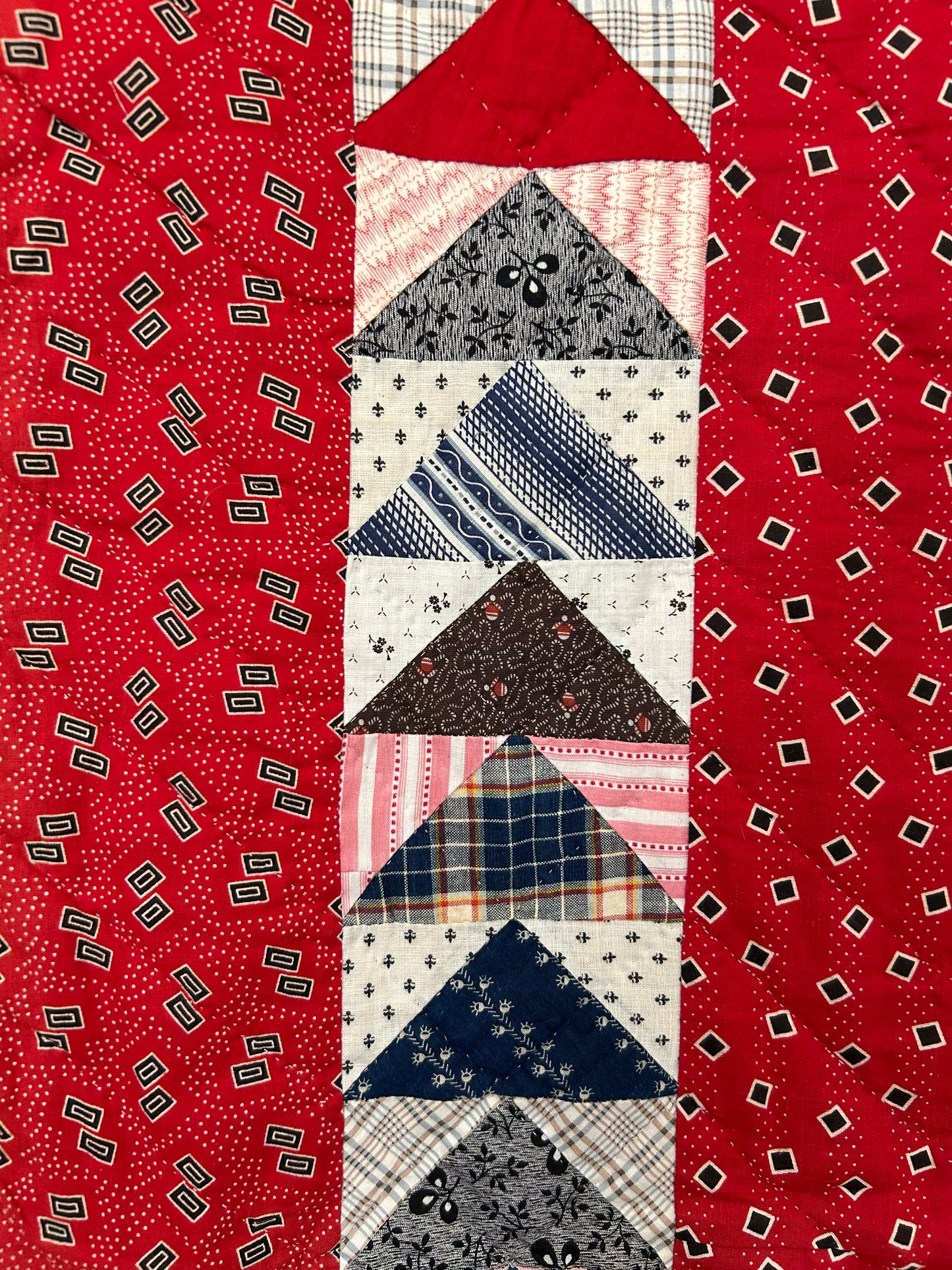 Antique Red Flying Geese Quilt