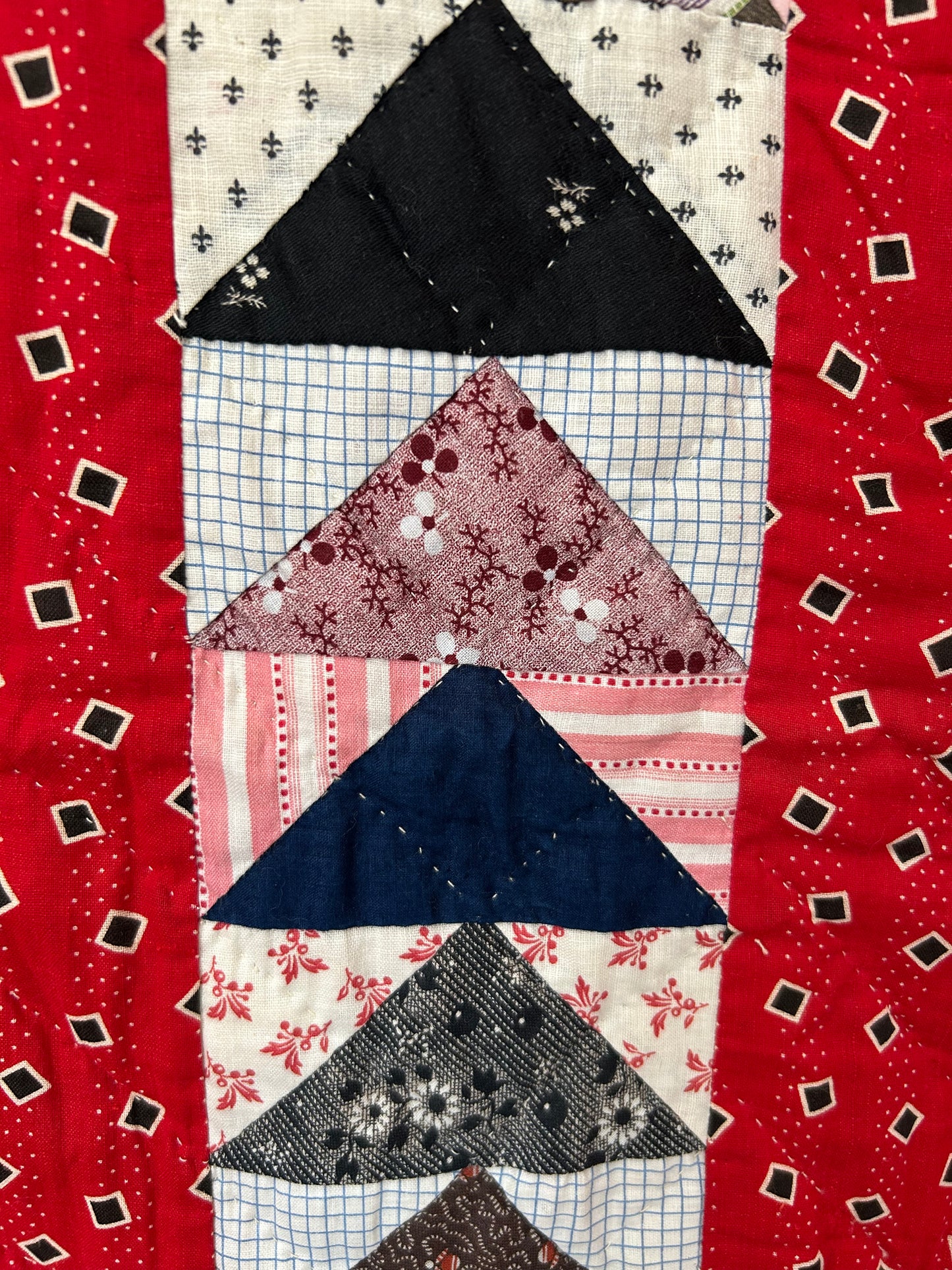 Antique Red Flying Geese Quilt
