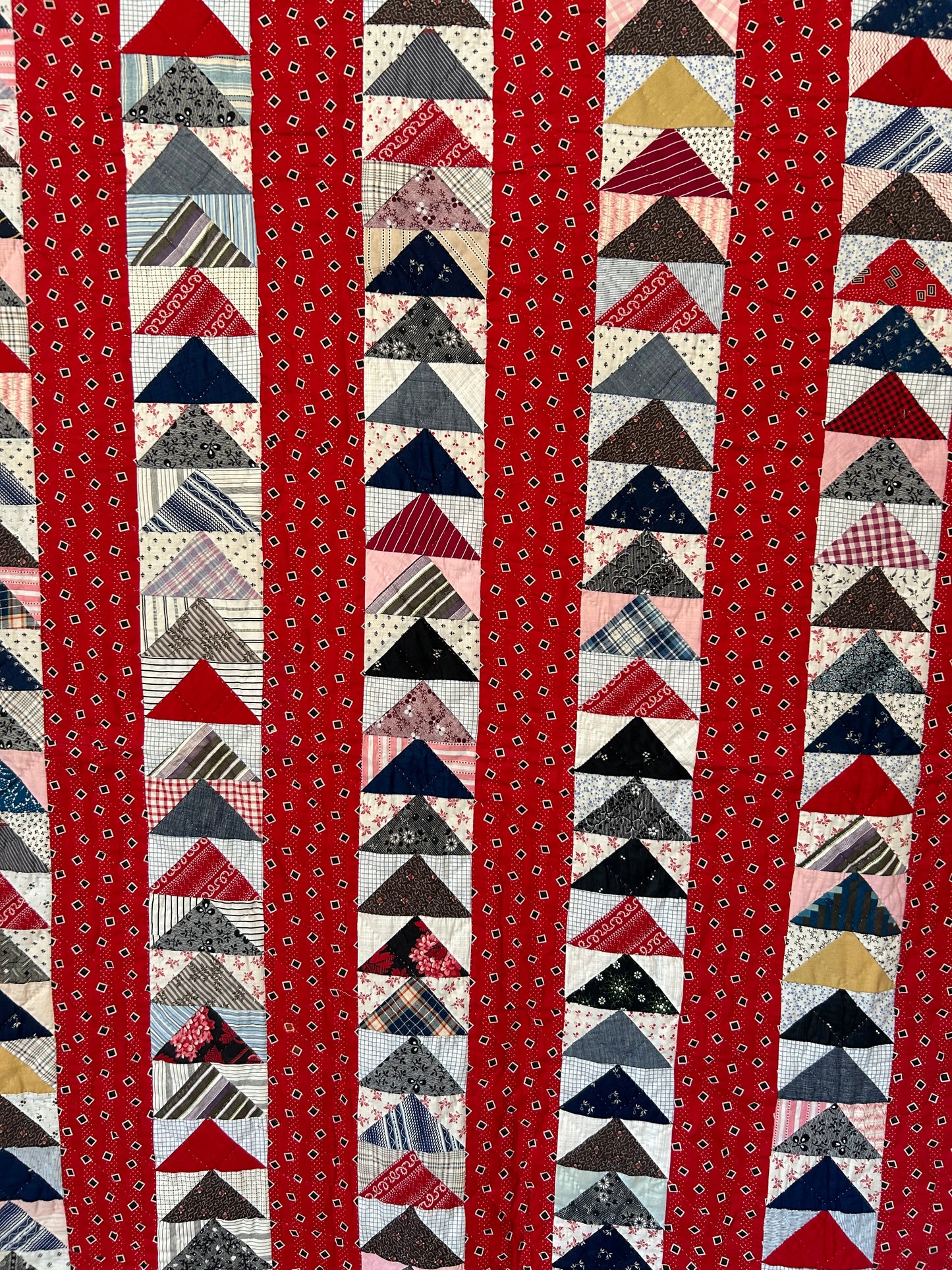 Antique Red Flying Geese Quilt