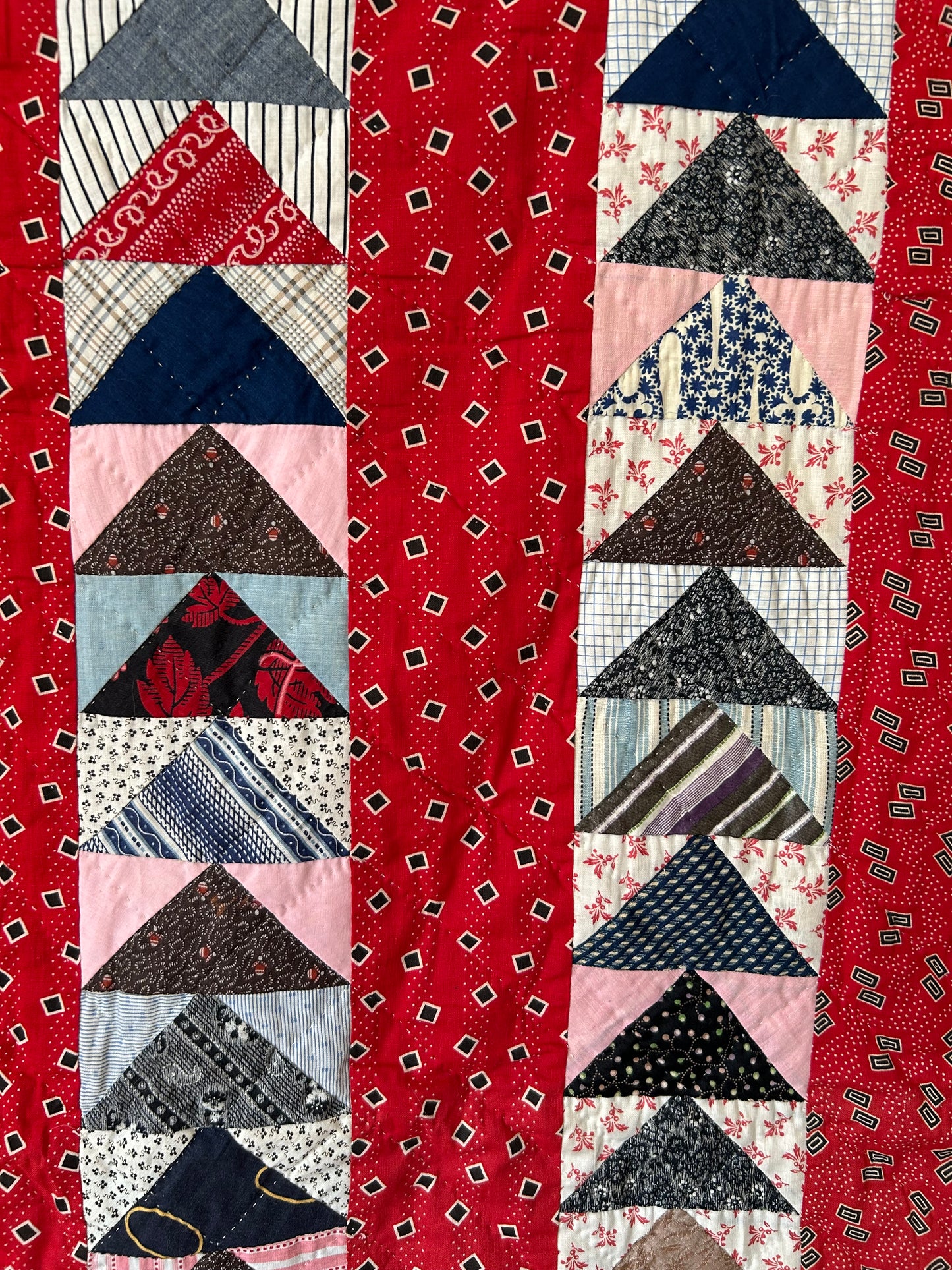 Antique Red Flying Geese Quilt