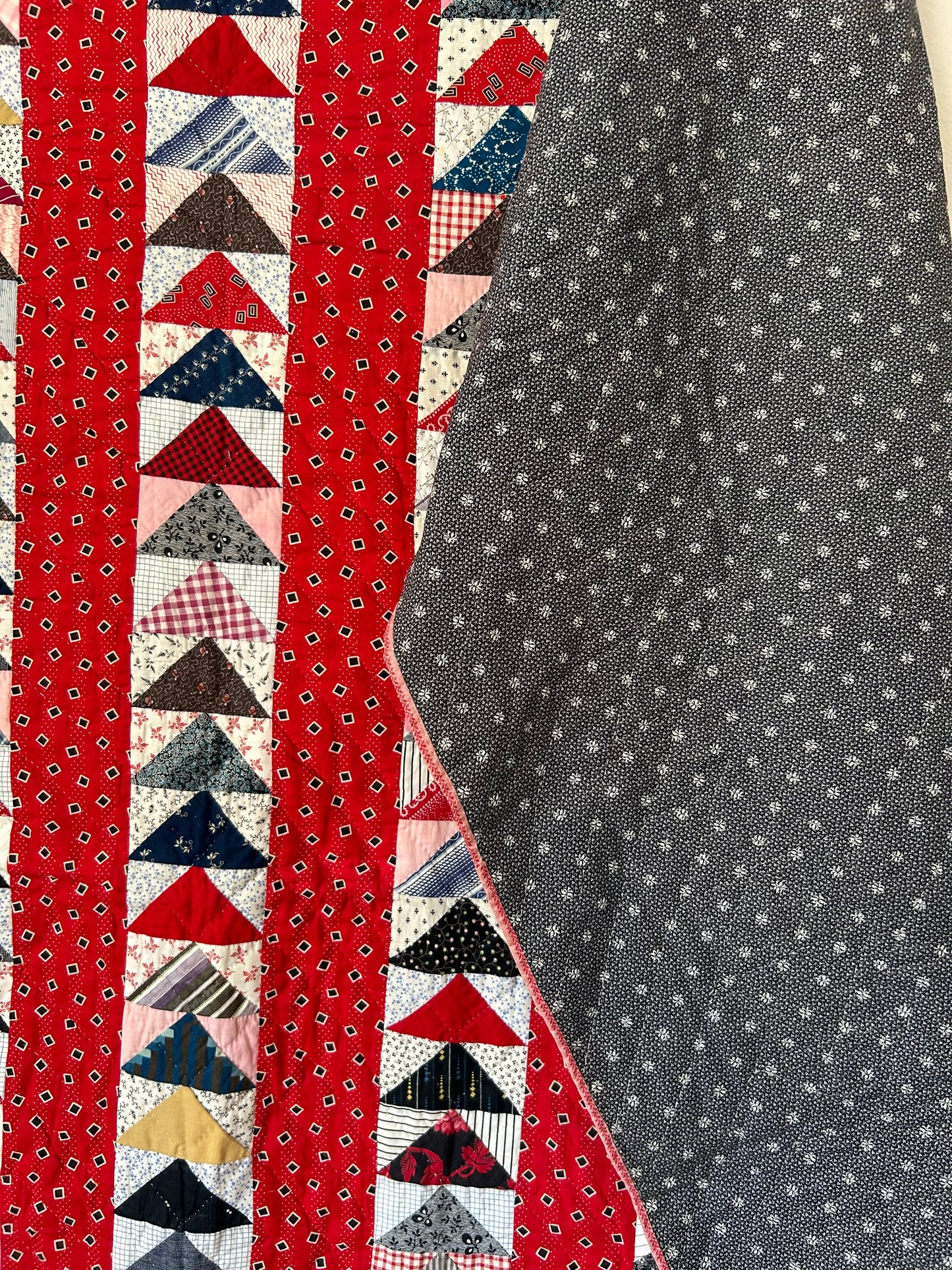 Antique Red Flying Geese Quilt