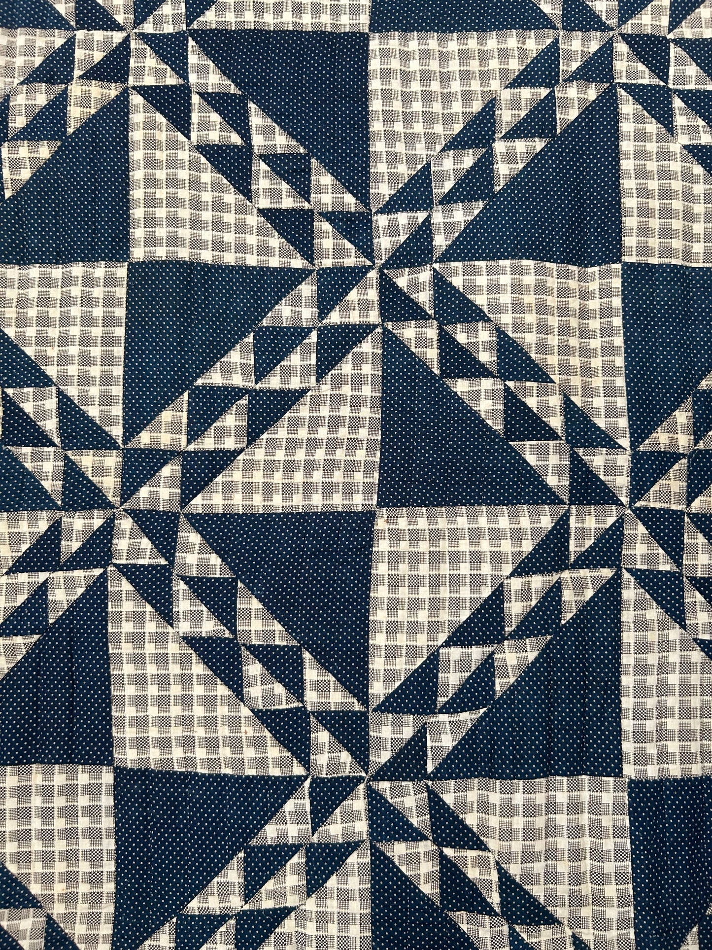 Blue Flying Geese Quilt | Early 1900s