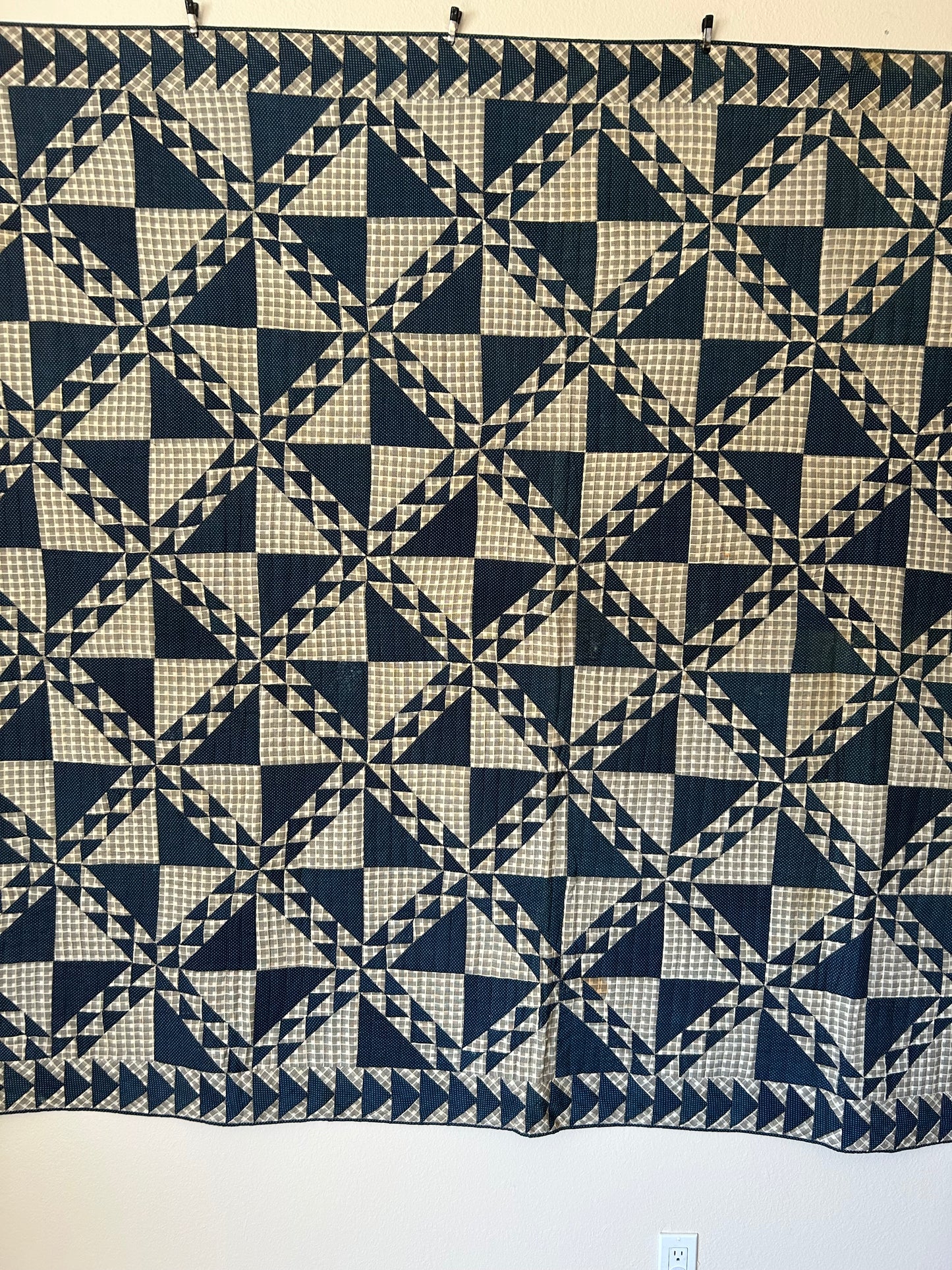 Blue Flying Geese Quilt | Early 1900s
