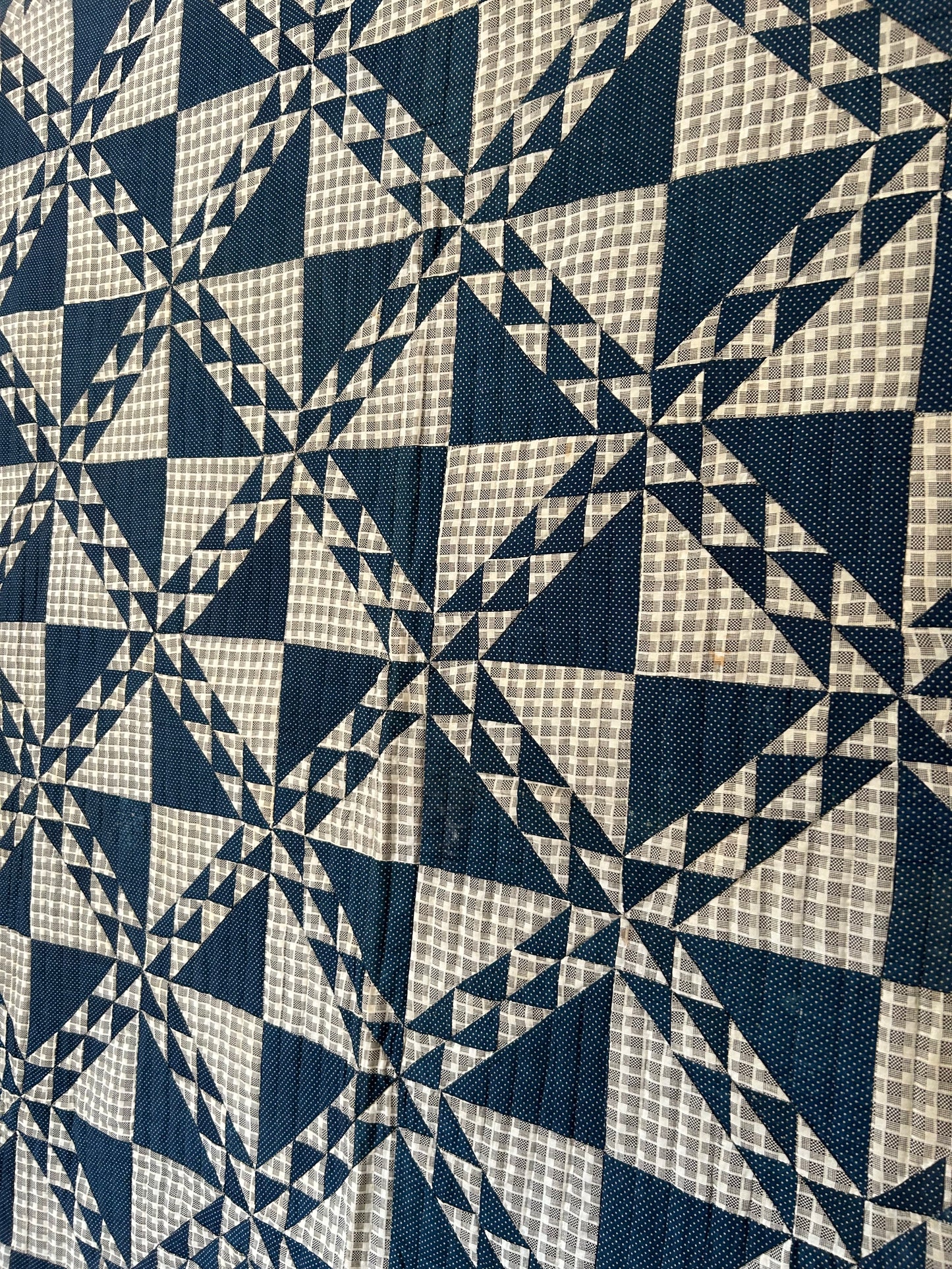 Blue Flying Geese Quilt | Early 1900s
