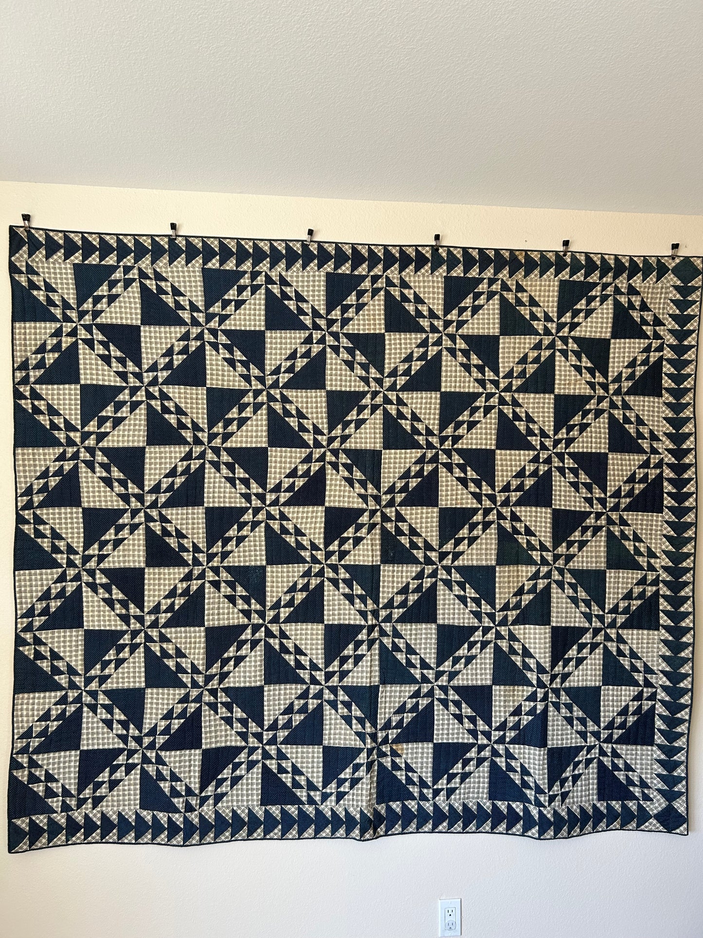 Blue Flying Geese Quilt | Early 1900s