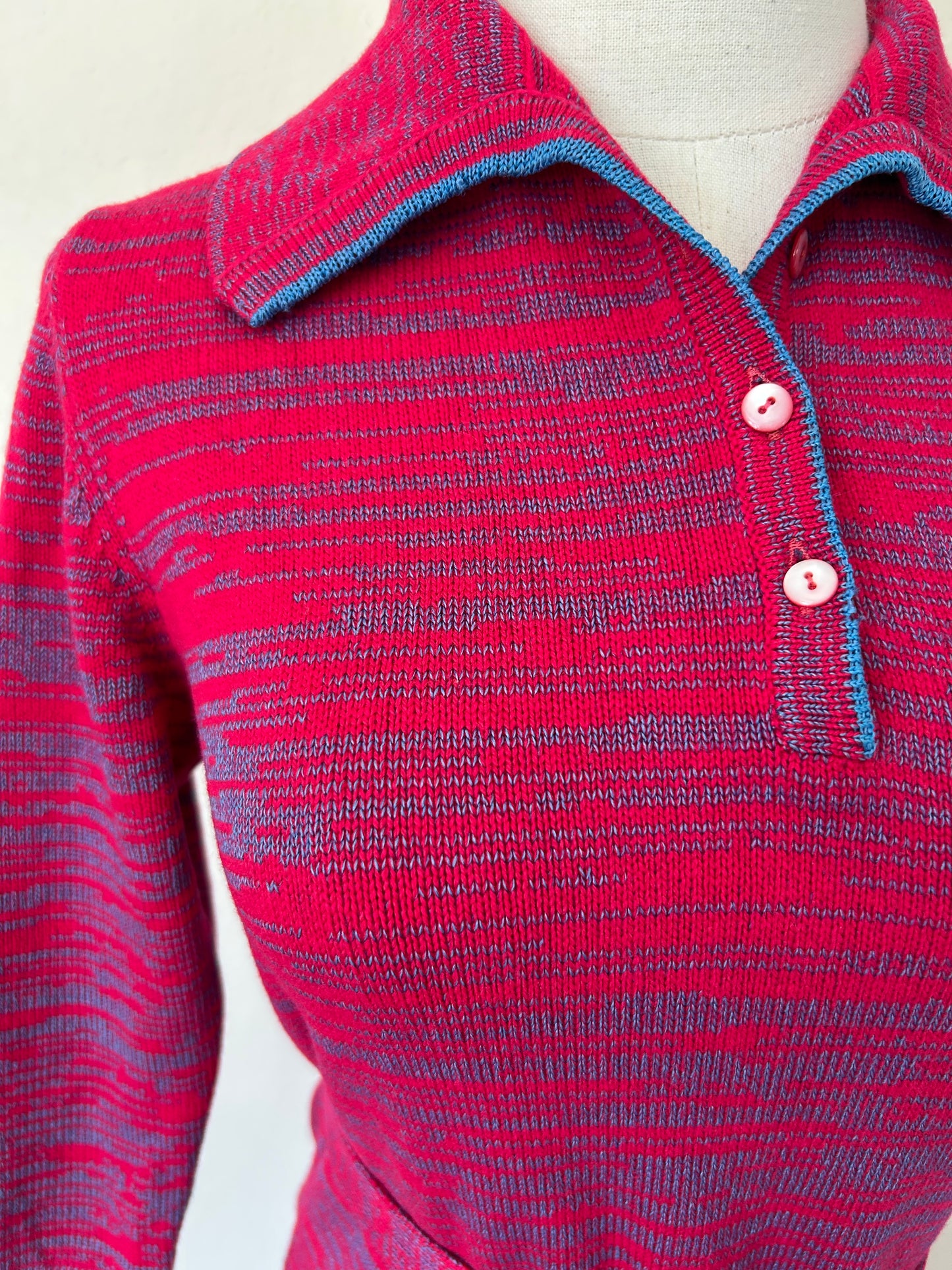 Pink & Blue Sweater Dress | M | 1990s