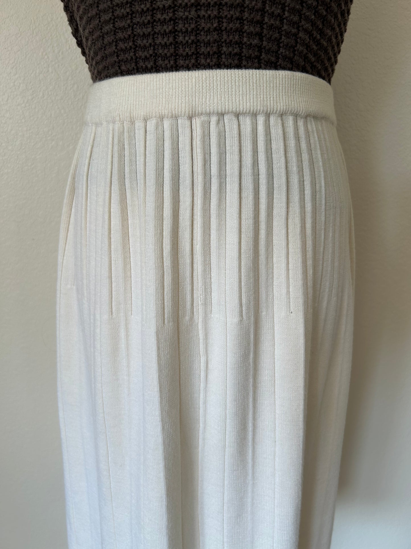 Vintage Ivory Wool Skirt | 1980s