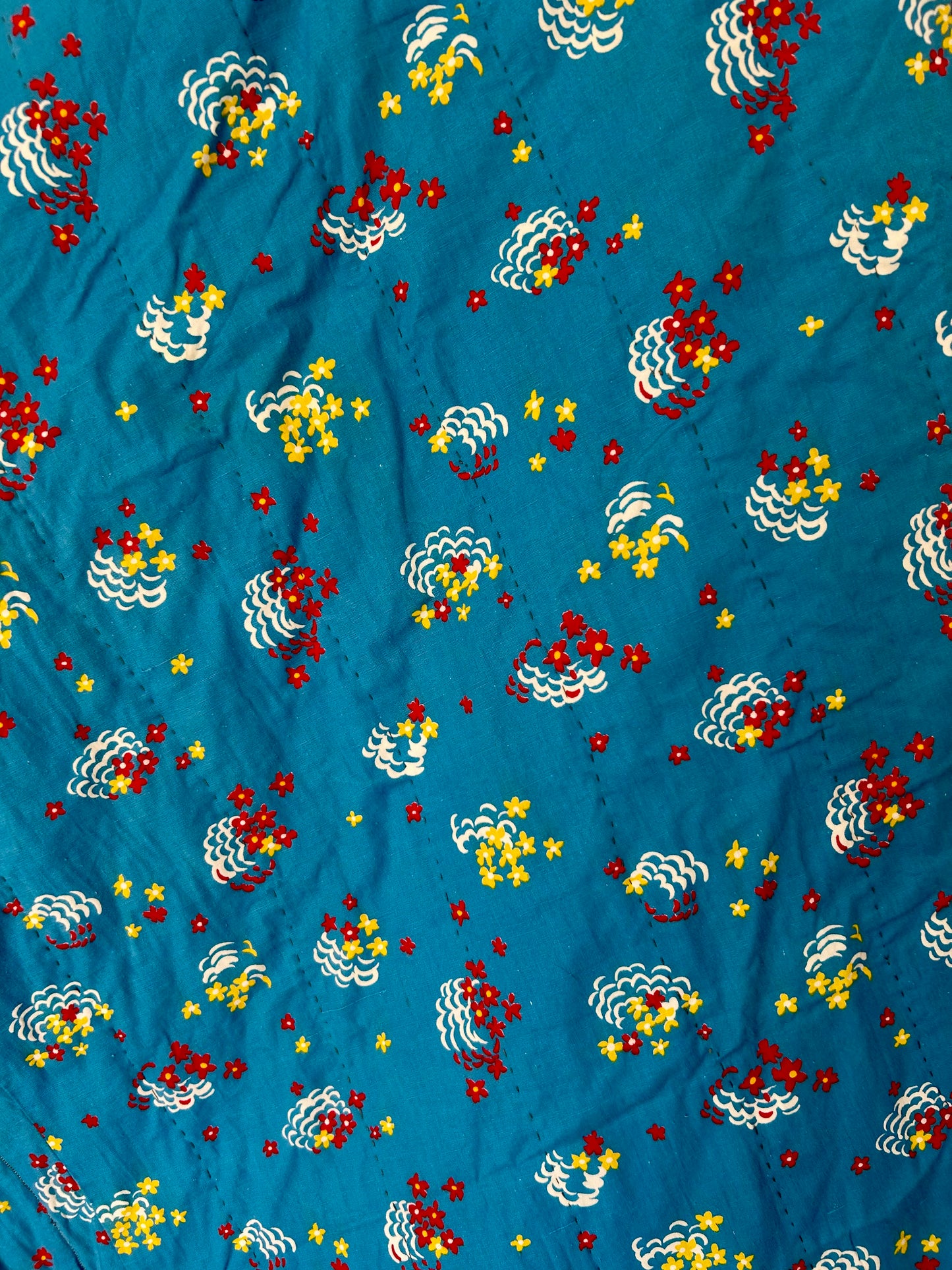 Green Rocky Road to Kansas Quilt | 1970s