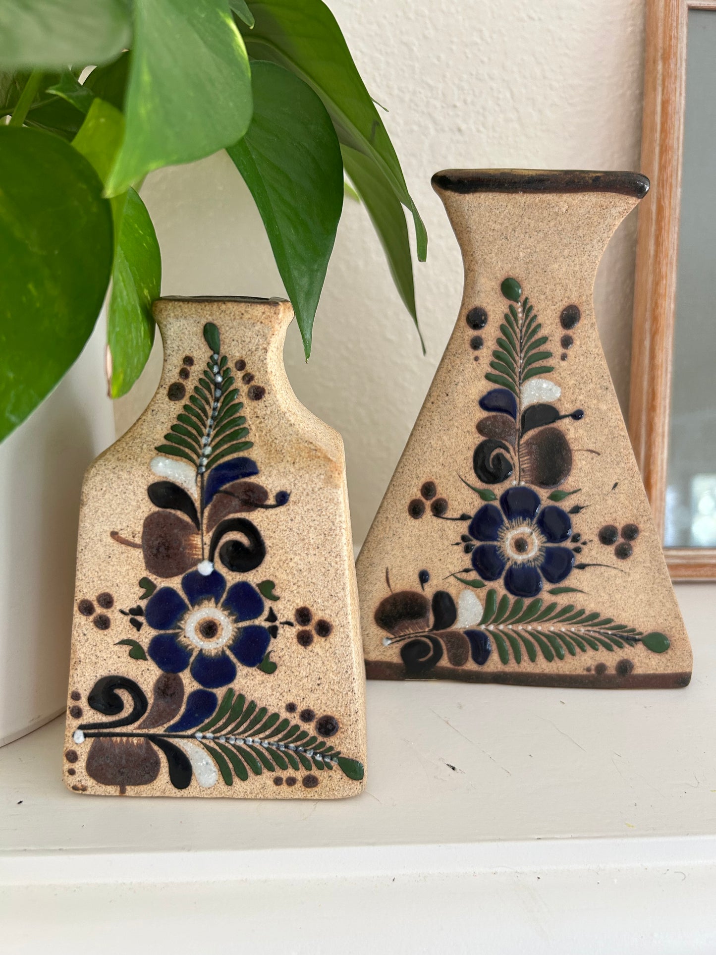 Vintage Tonalá Mexican Ceramic Bud Vase | Large