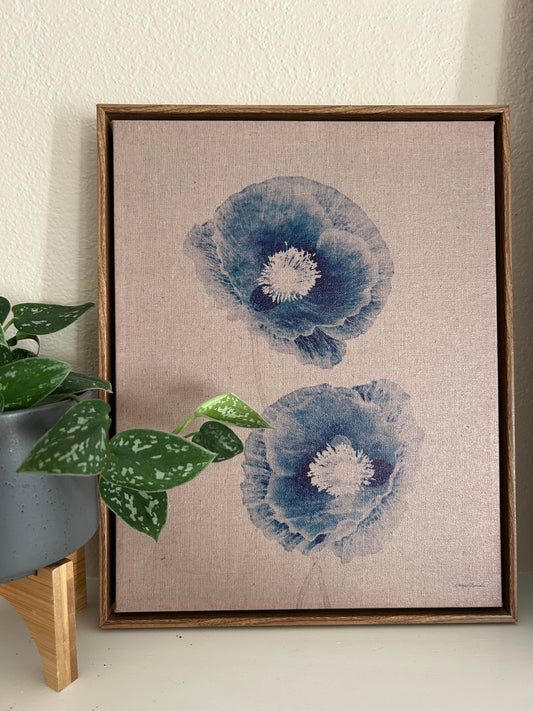 Blue Botanical Painting | Linen Canvas