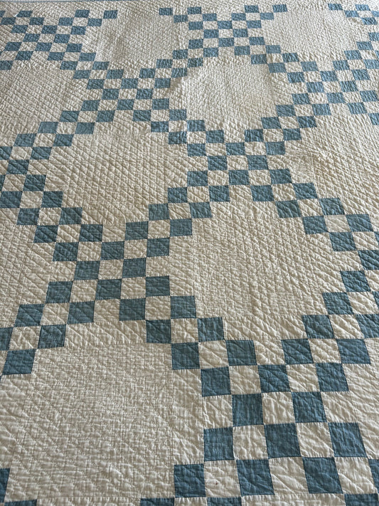 Chambray Blue Double Irish Chain Quilt