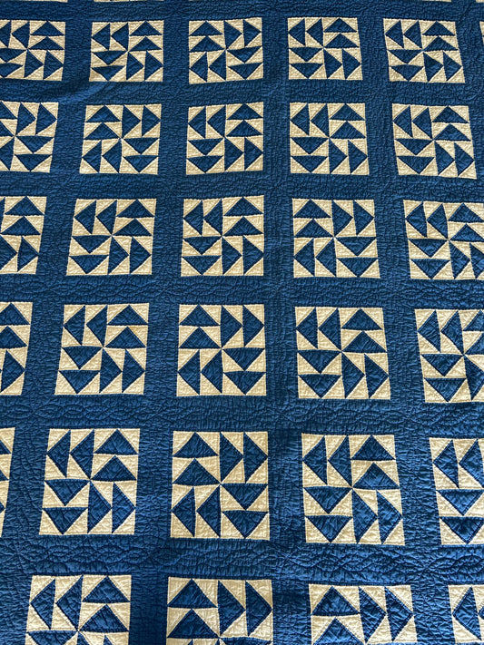 Blue Flying Geese Variation Quilt