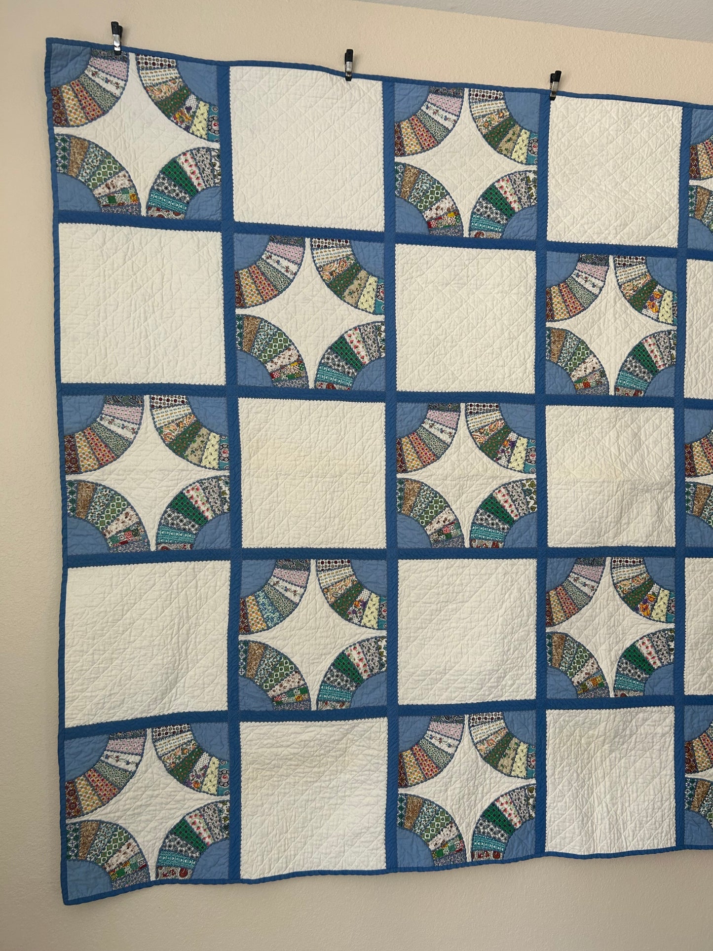 Blue and White Fan Quilt | 1960s