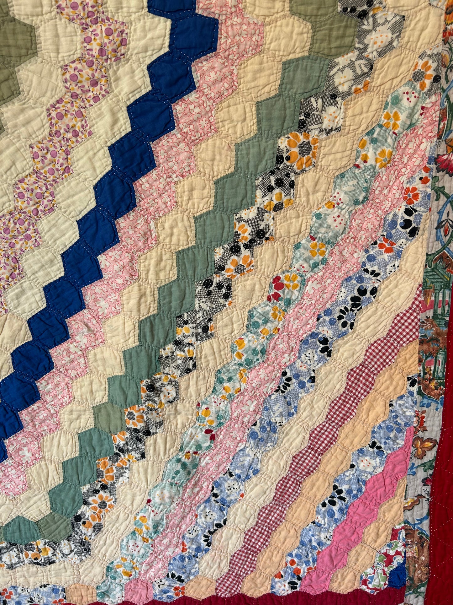 Feedsack Around The World Quilt