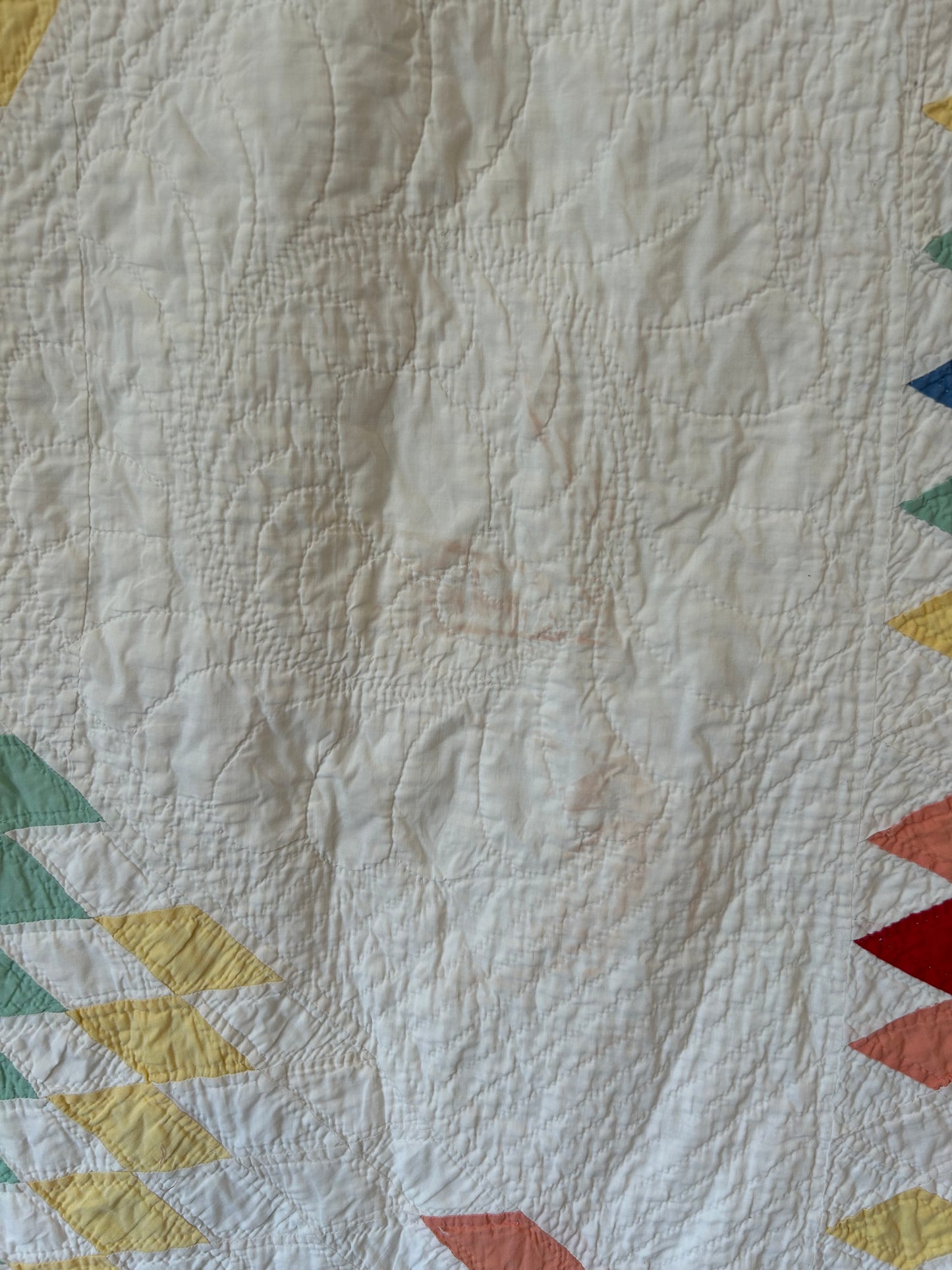 Vintage Rainbow Lone Star Quilt