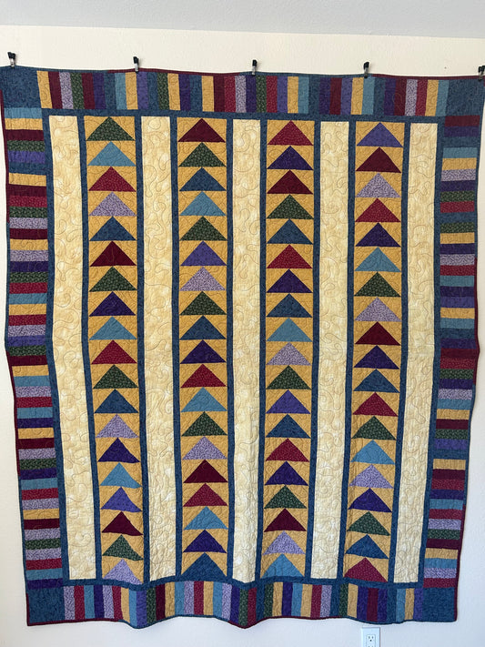 Vintage Flying Geese Quilt | 1990s