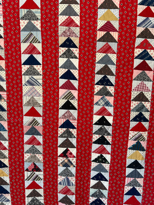 Antique Red Flying Geese Quilt