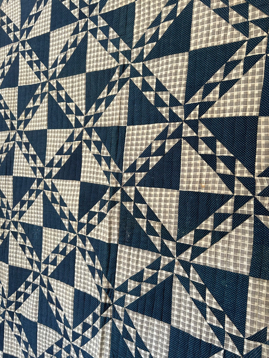 Blue Flying Geese Quilt | Early 1900s